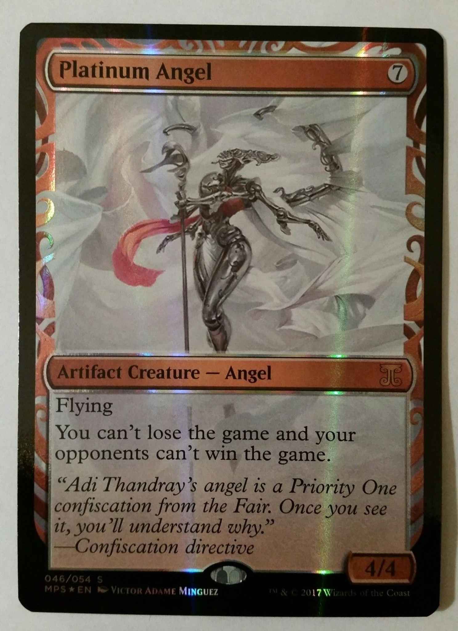 Platinum Angel Foil Mtg Masterpiece Kaladesh Inventions Unplayed Platinum Angel Masterpiece Series Kaladesh Inventions Magic The Gathering Online Gaming Store For Cards Miniatures Singles Packs Booster Boxes