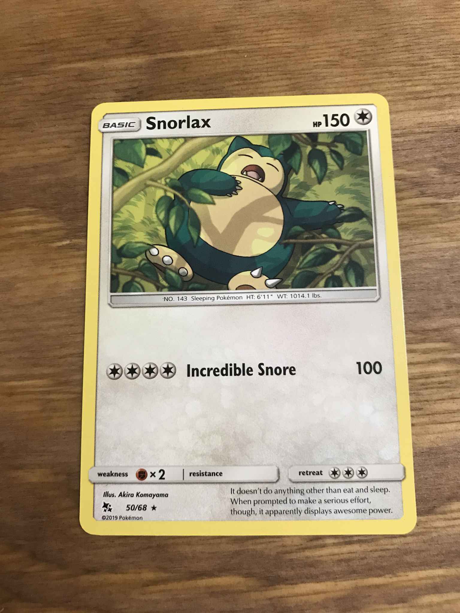 Pokemon TCG Snorlax 50/68 Battle Academy Stamp Hidden Fates