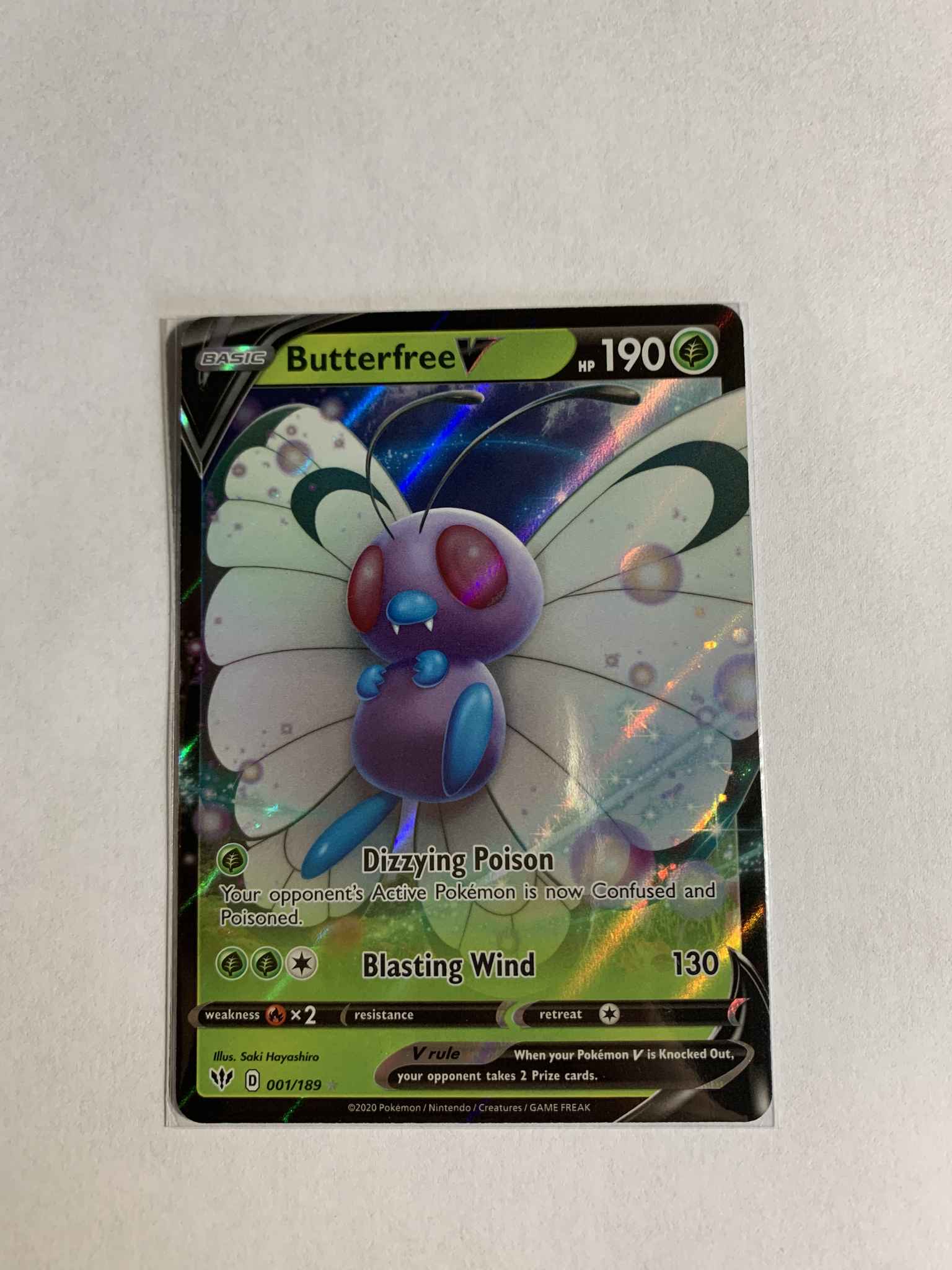 Butterfree V 1/189 Pokemon Card TCG Darkness Ablaze *Near Mint* ULTRA RARE 