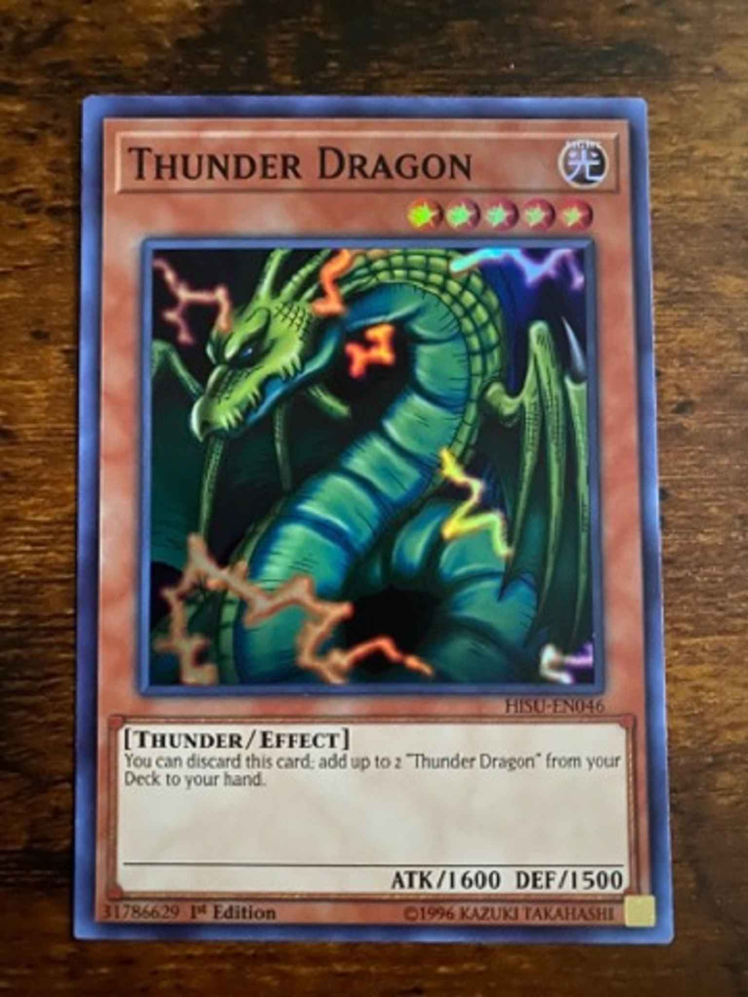 Yu-Gi-Oh Super Rare Thunder Dragon 1st Edition HISU-EN046 NM 