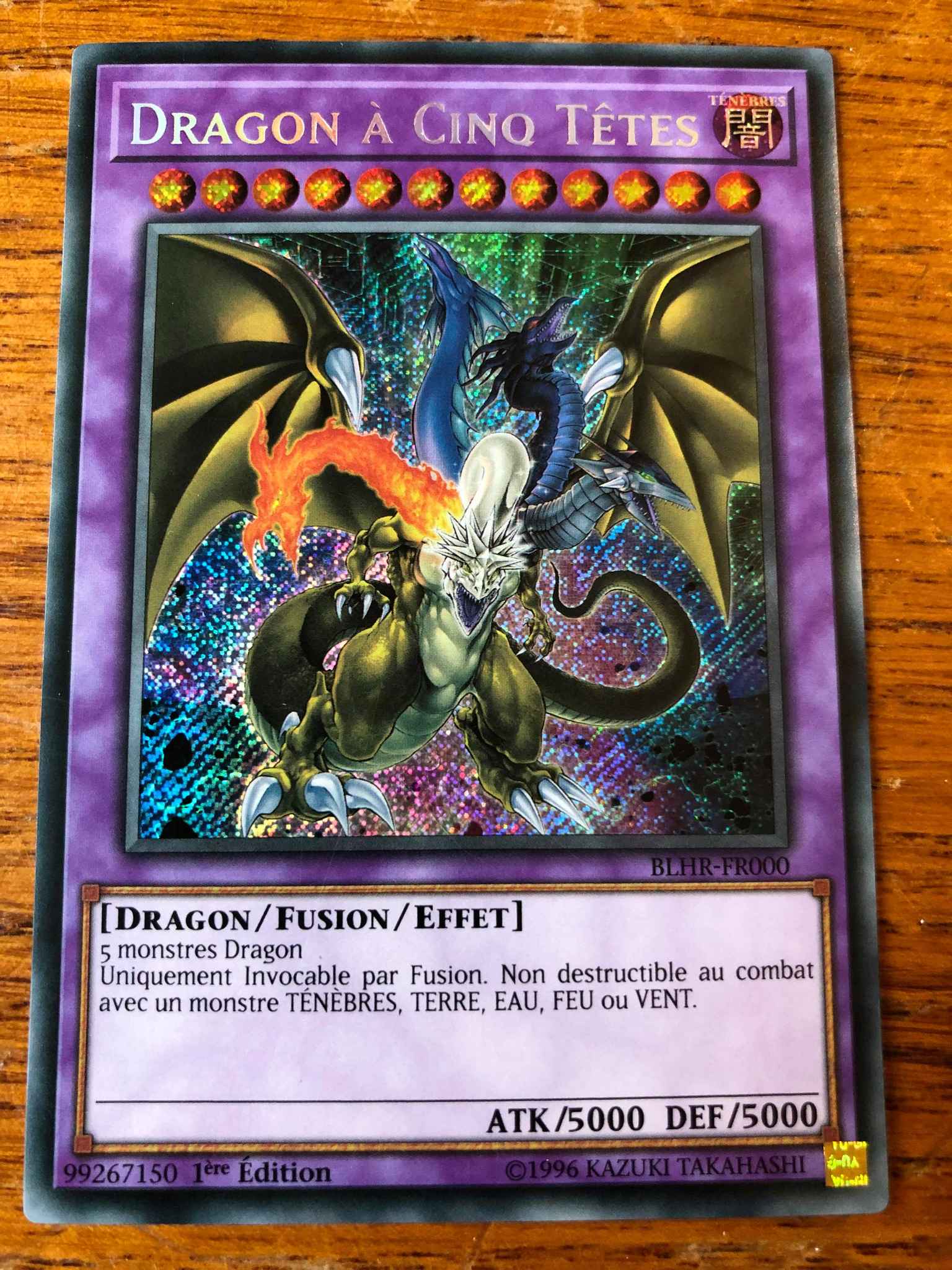 Yu-gi-oh dragon has five têtes blhr-fr000