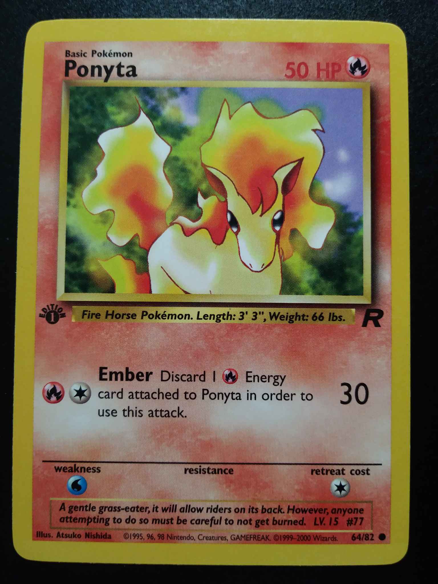 Ponyta 64/82 Team Rocket Pokemon Card 