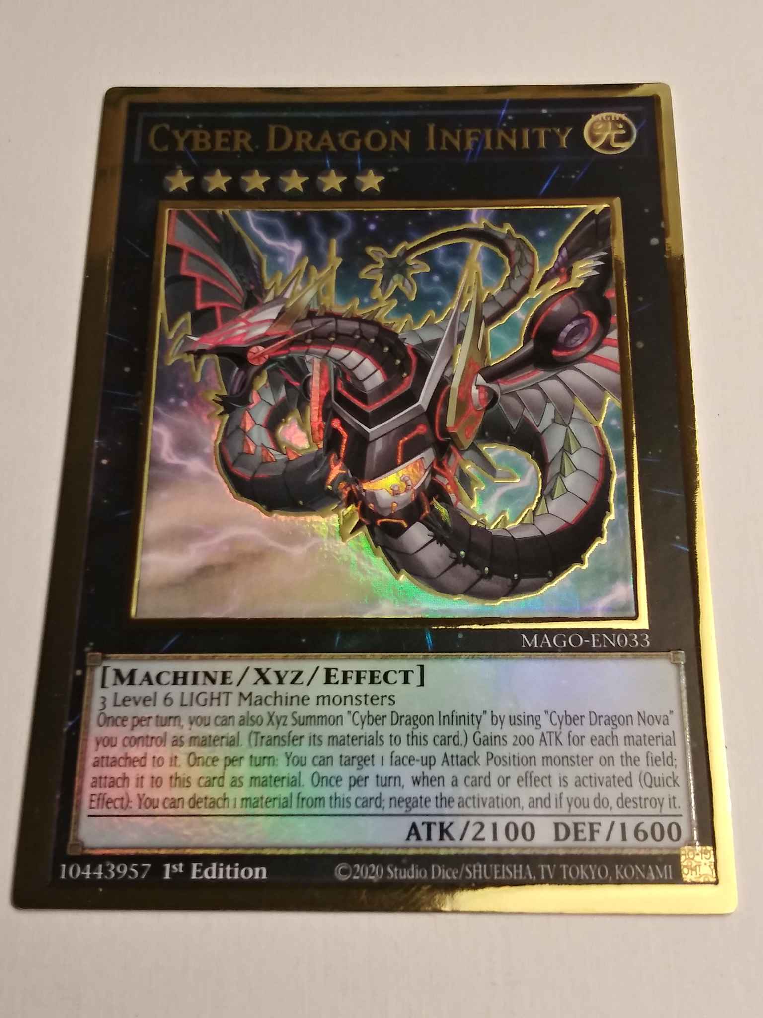 YuGiOh Cyber Dragon Infinity Gold Rare 1st Edition MAGO-EN033 Alternate Art NM
