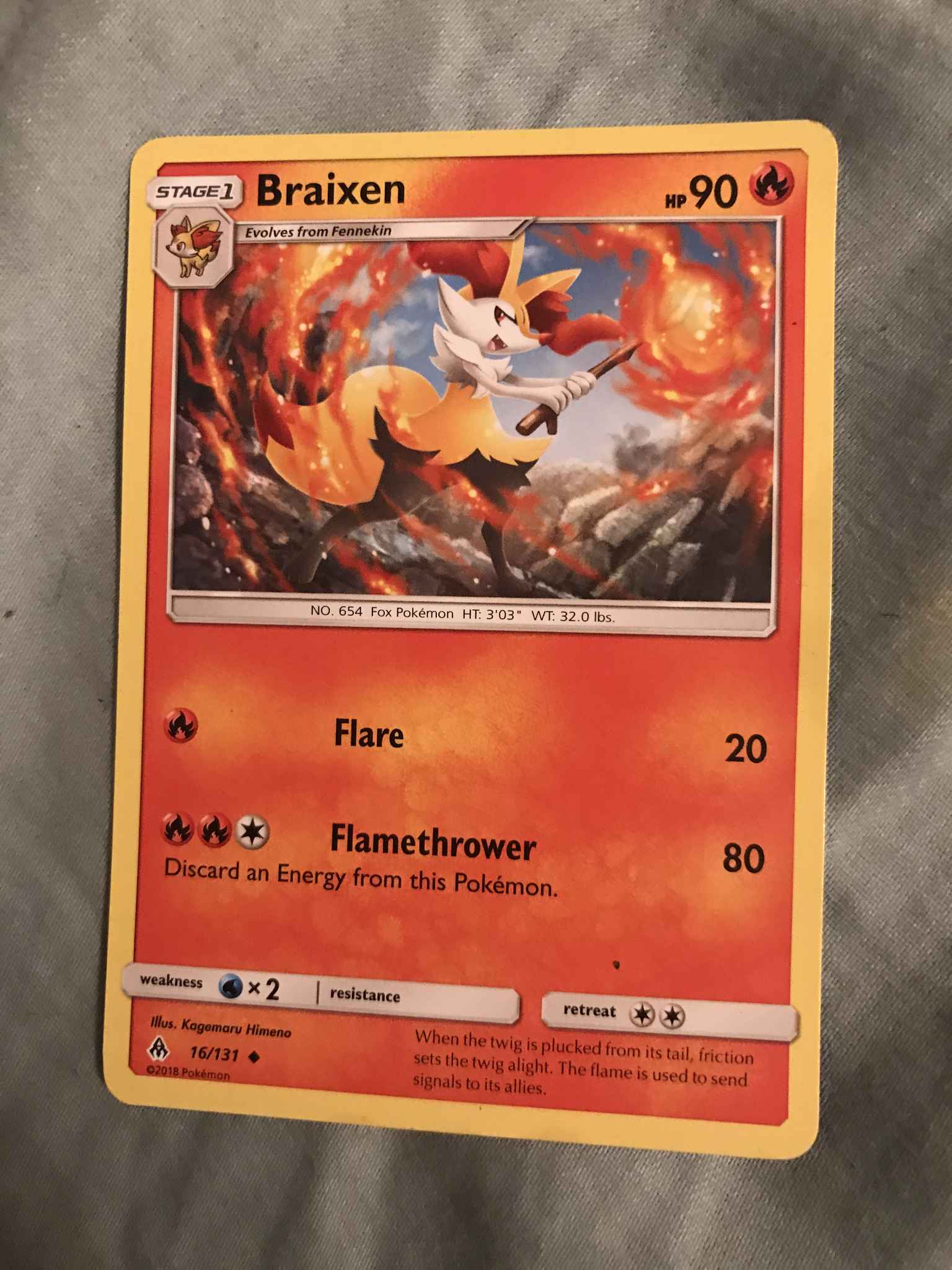 braixen pokemon card