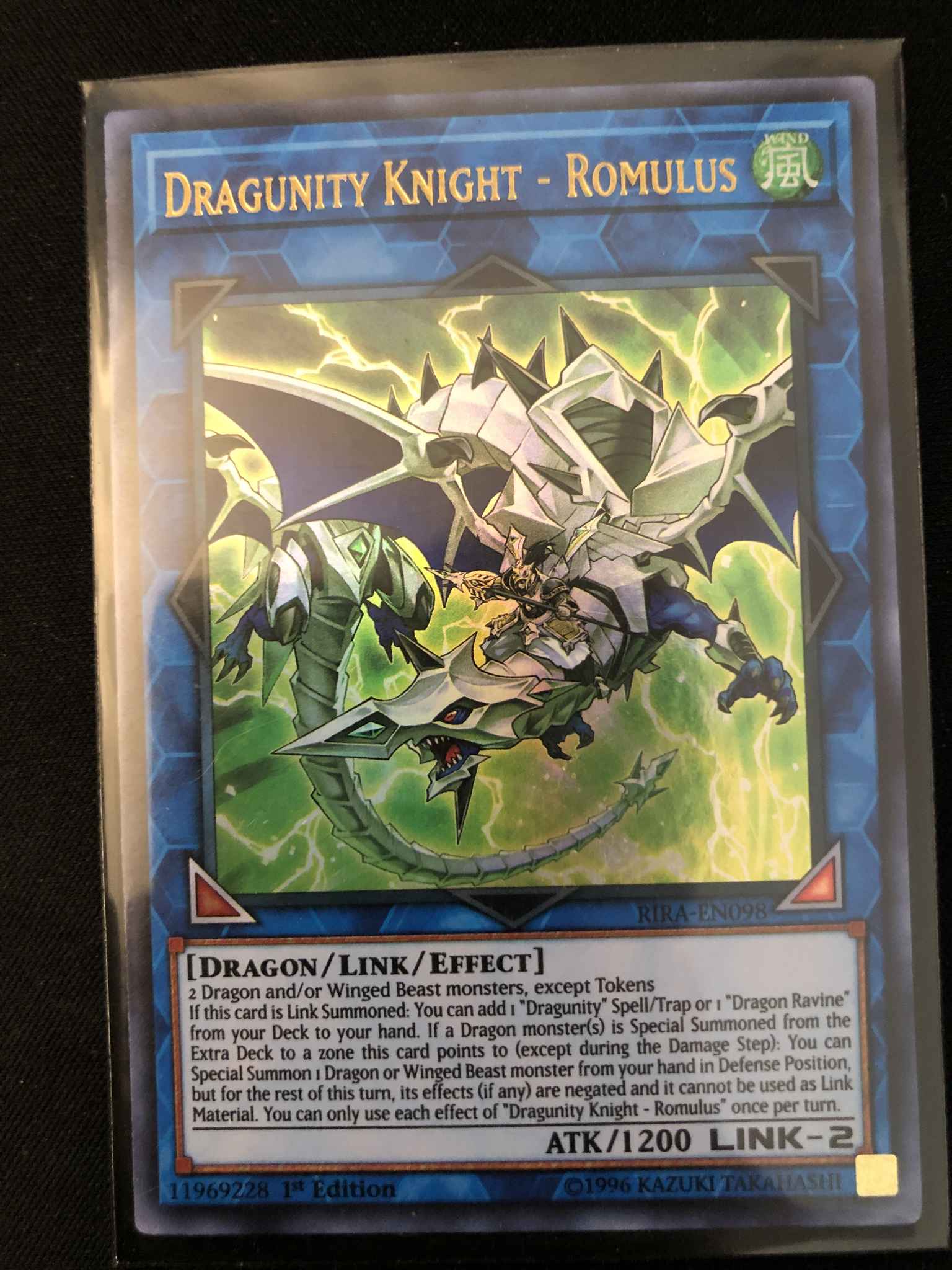 Romulus RIRA-EN098 Dragunity Knight Ultra Rare 1st Edition konami yugioh 