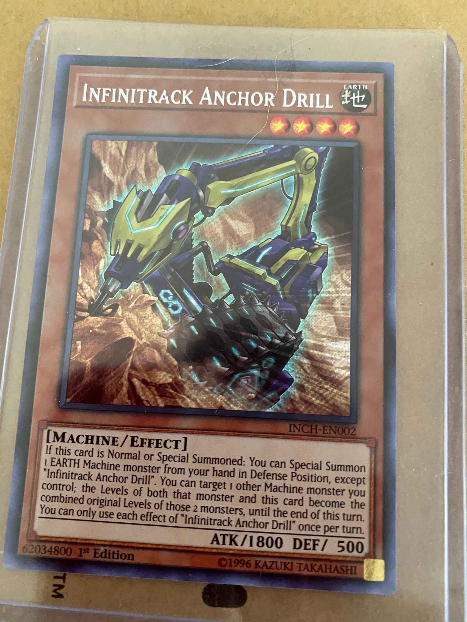 Yugioh INCH-EN002 Infinitrack Anchor Drill Secret Rare 1st Edition Card 