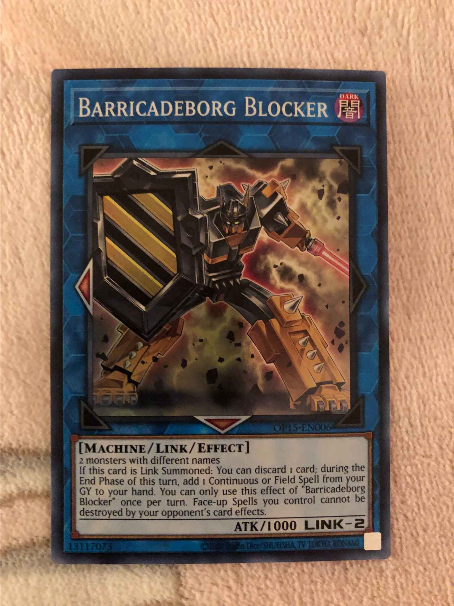 Yu-GI-OH Barrikadborg Blocker Super Rare OP15-DE006