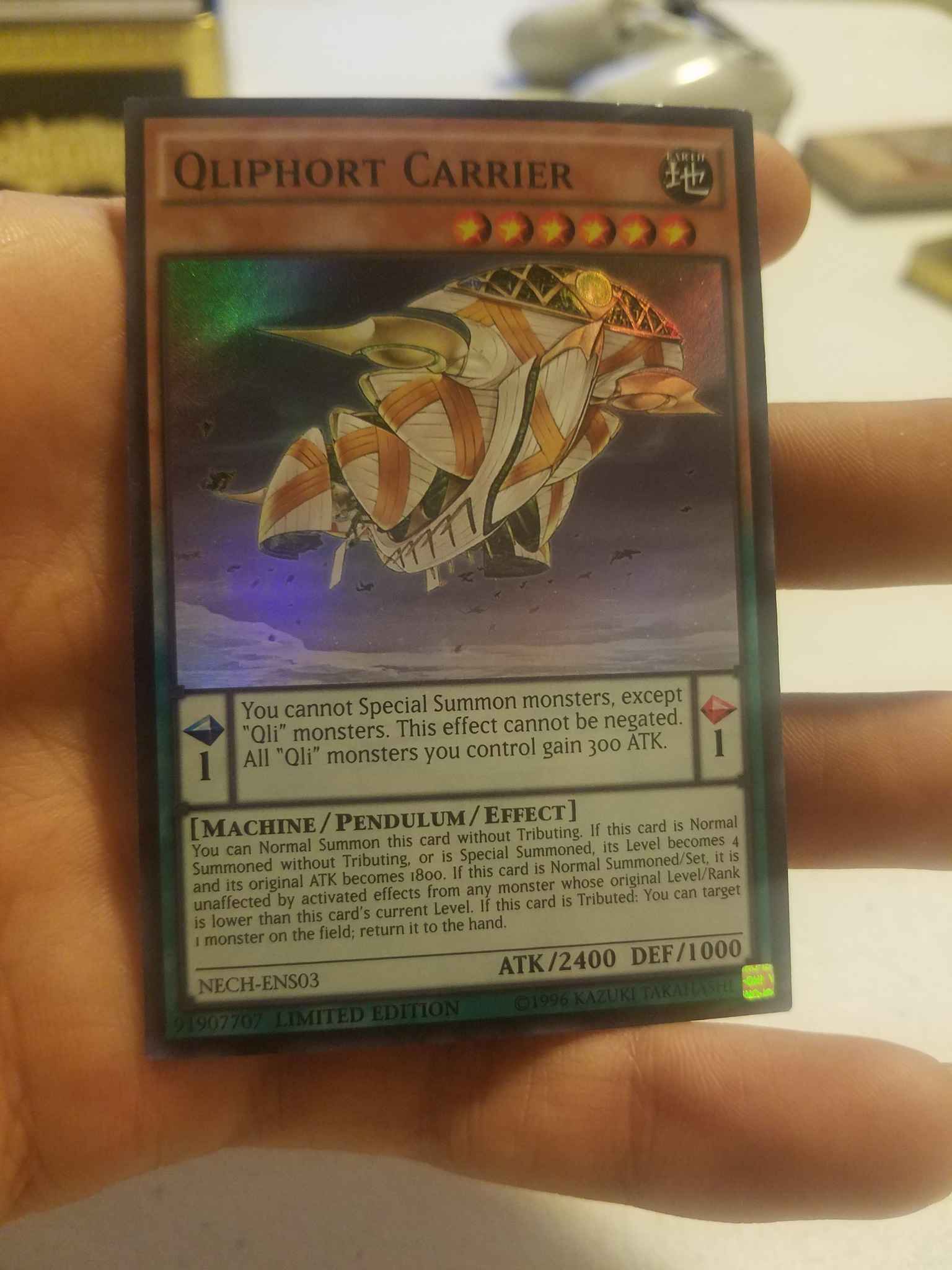Yugioh Qliphort Carrier NECH-ENS03 Super Rare Limited Edition 