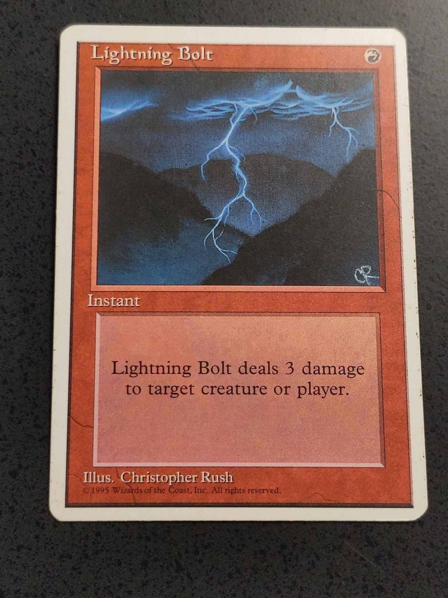 Fourth Edition Lightning Bolt MTG