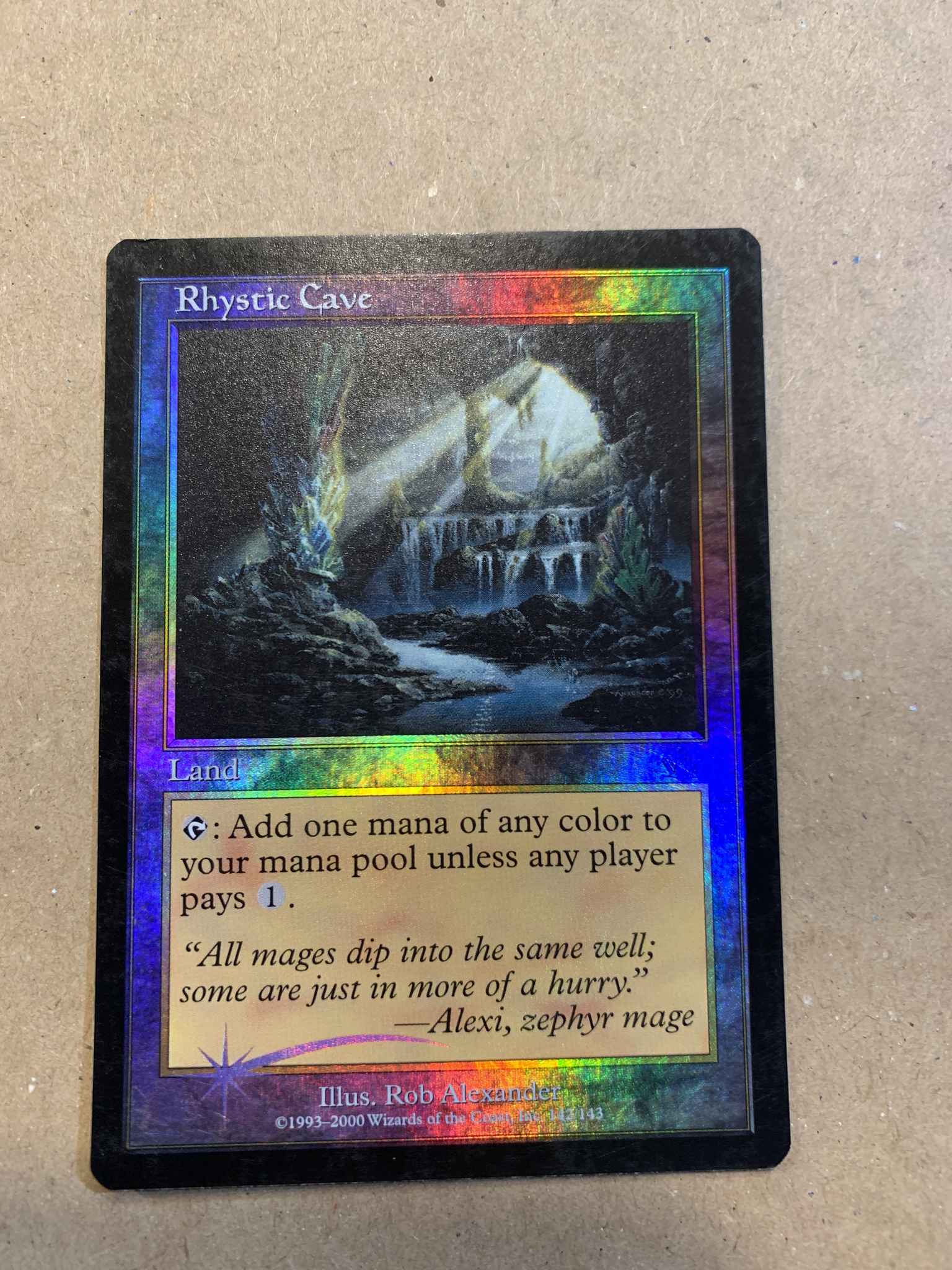 MTG 4x RHYSTIC CAVE Prophecy *Land Produce all Mana*