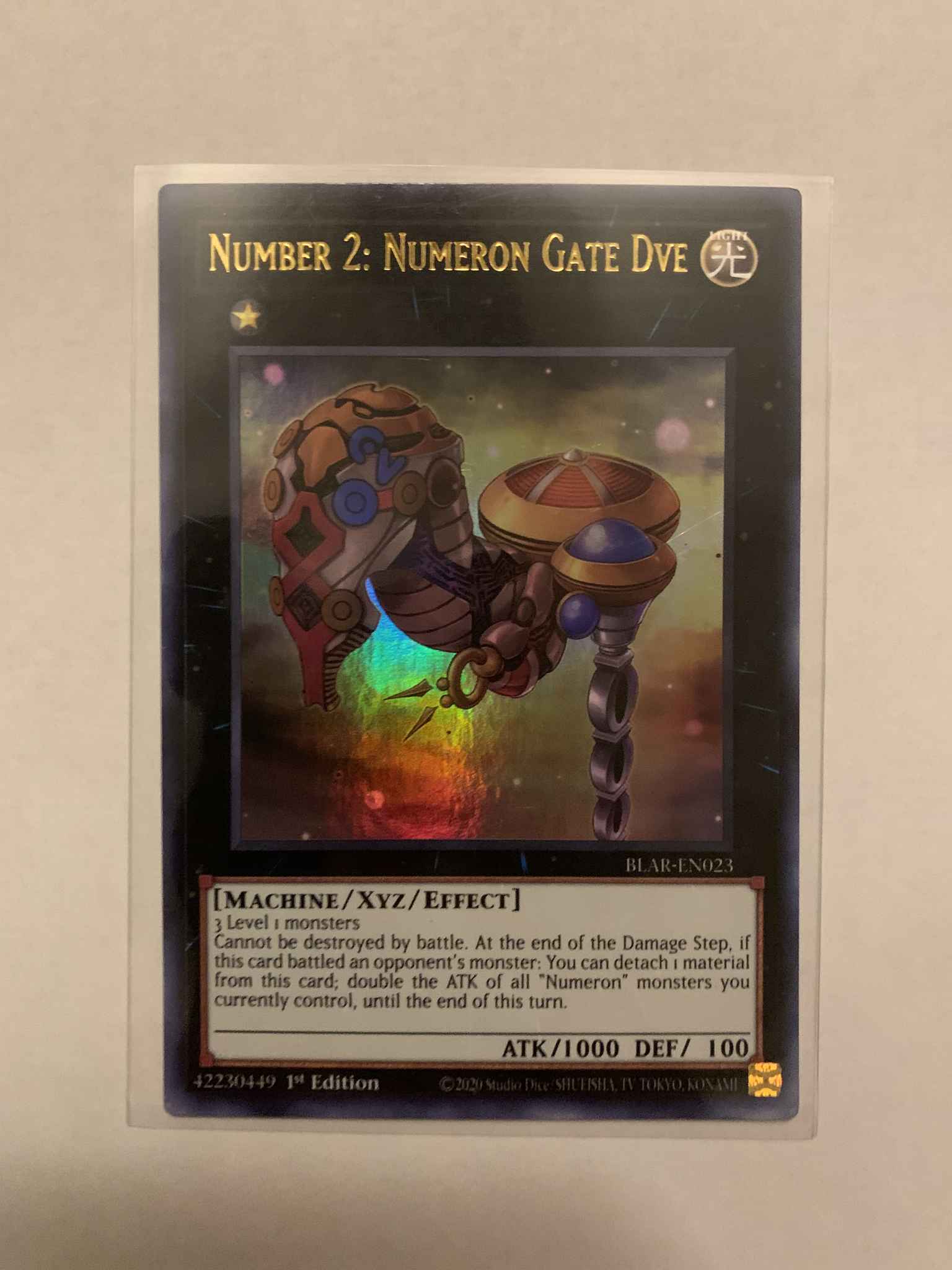1st! YUGIOH! Ultra Rare Near Mint Number 2: Numeron Gate Dve BLAR-EN023