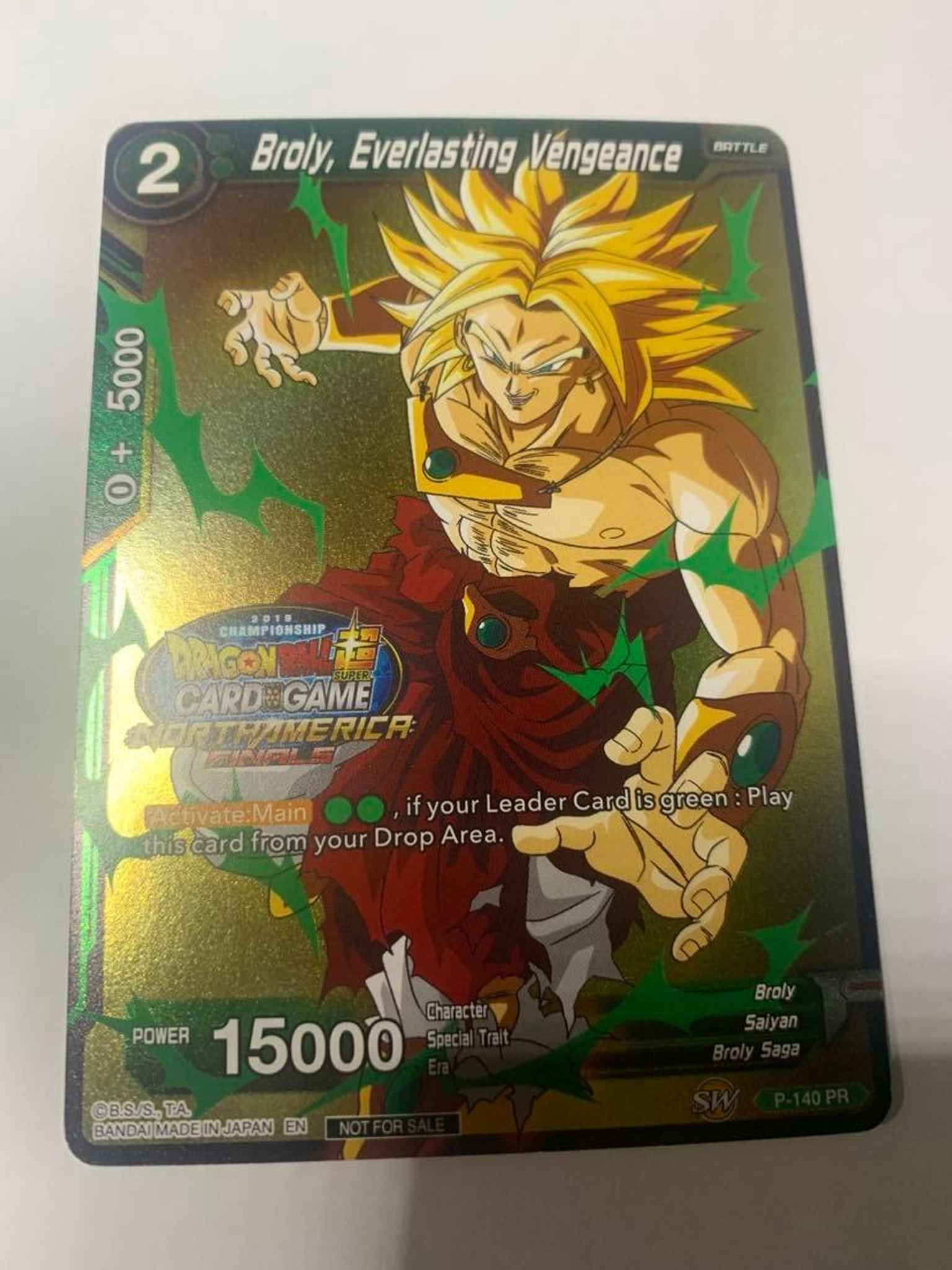 Broly Everlasting Vengeance Championship Final 19 North America Broly Everlasting Vengeance Championship Final 19 Tournament Promotion Cards Dragon Ball Super Ccg