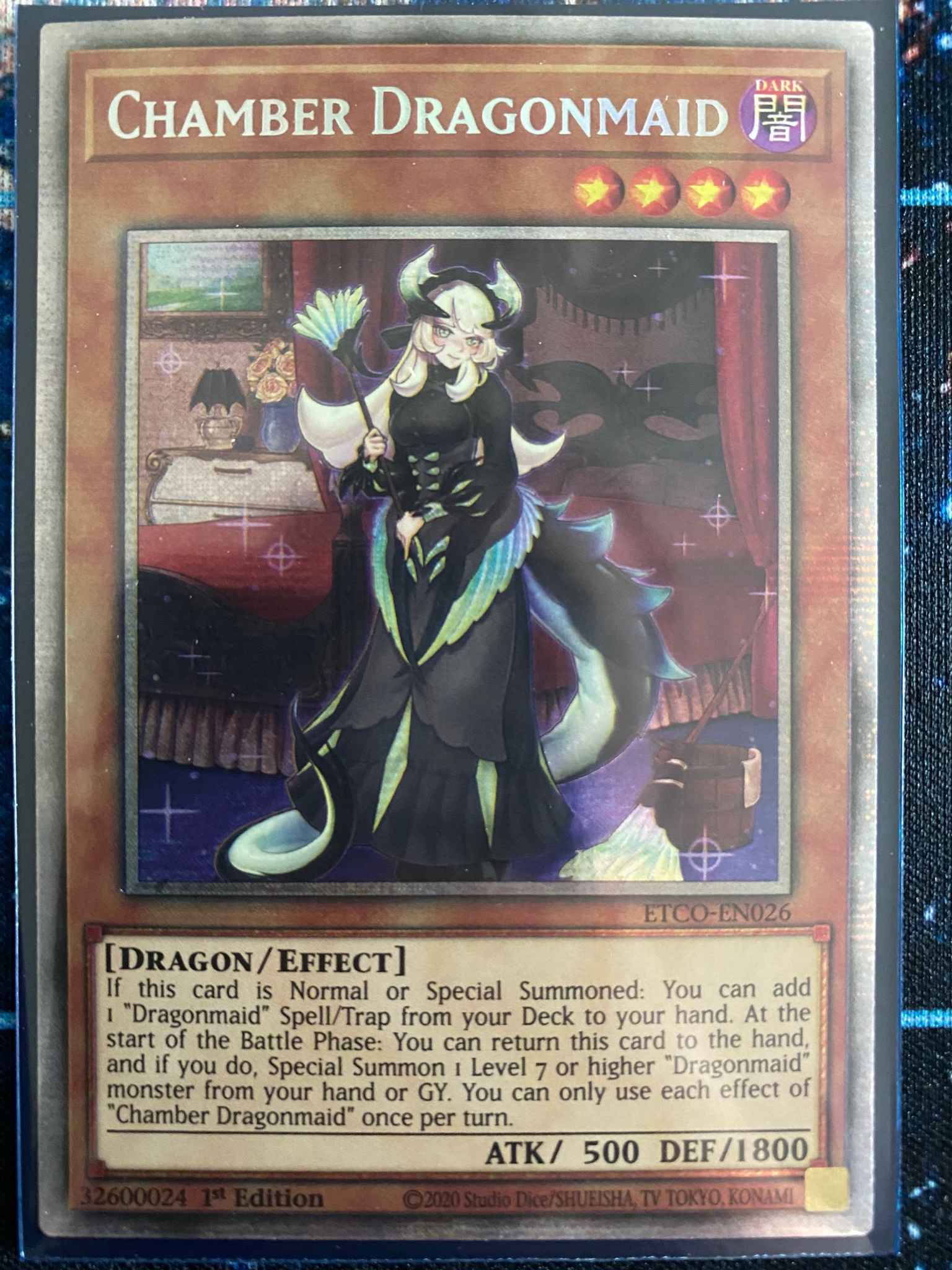 Secret Rare 1st Edition Yugioh ETCO-EN026 Chamber Dragonmaid 