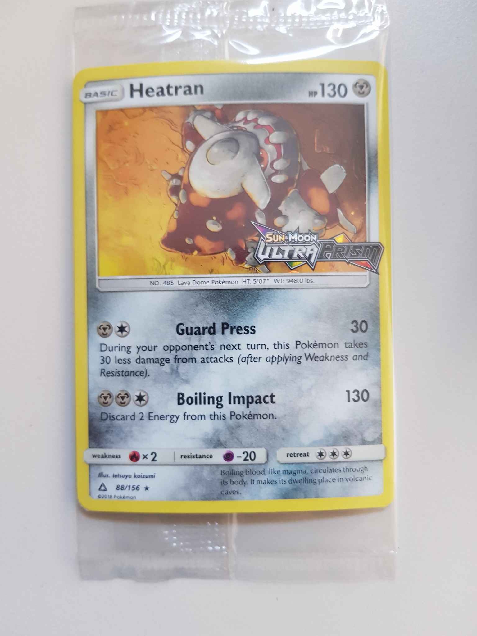 Heatran Sun And Moon Ultra Prism Promo 88/156 SEALED Pokemon Card Mint