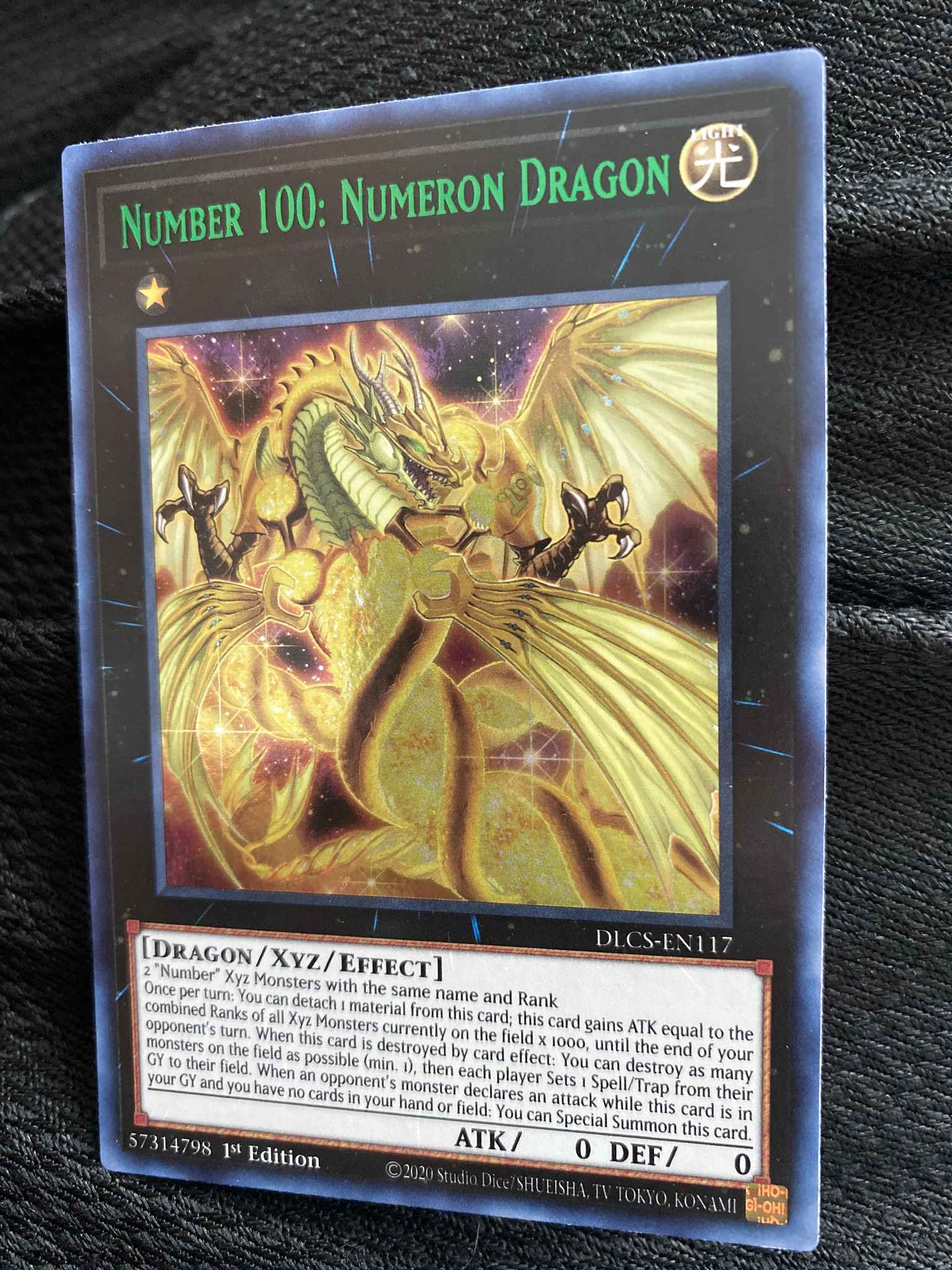 Numeron Dragon1st Edition Green Ultra Rare Card YuGiOh DLCS-EN117 Number 100