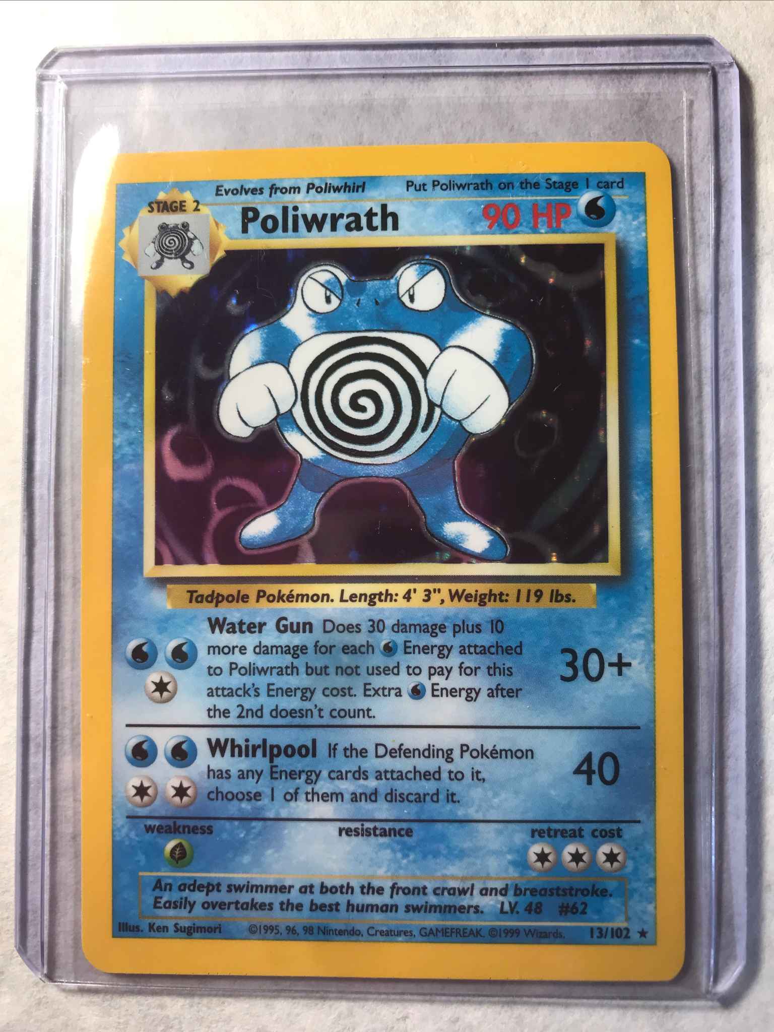 Poliwrath 13/102 Base Set Holo Rare Pokemon Card Slight Play SP 3 avail. 