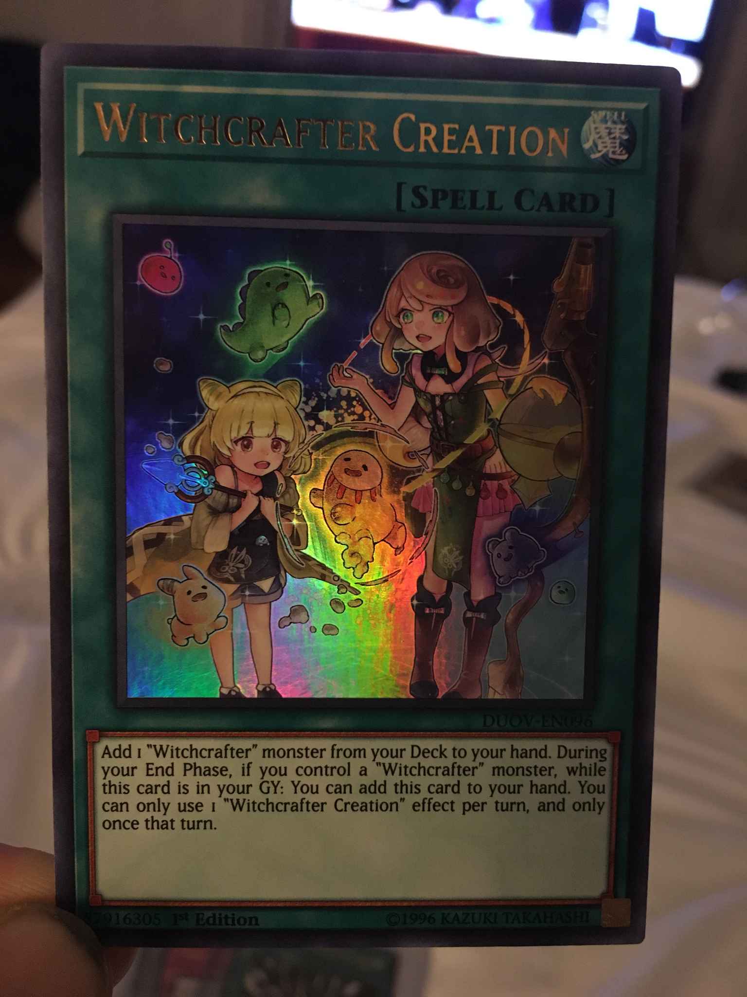Ultra Rare 1st Edition Near Mint DUOV-EN096 YuGiOh Witchcrafter Creation