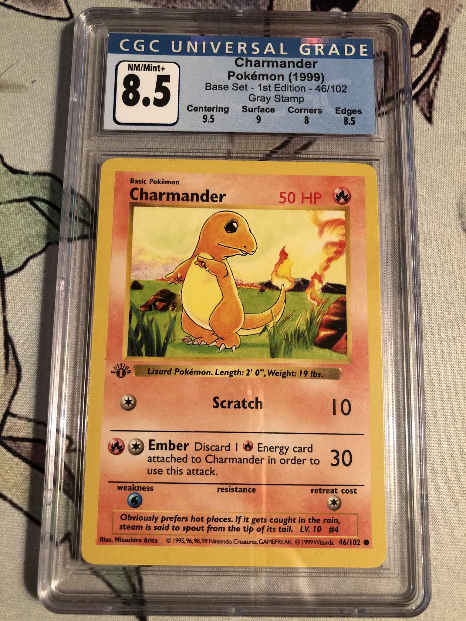 Charmander Cgc 8 5 Gray Stamp 1st Edition Base Set Shadowless Charmander Base Set Shadowless Pokemon Online Gaming Store For Cards Miniatures Singles Packs Booster Boxes