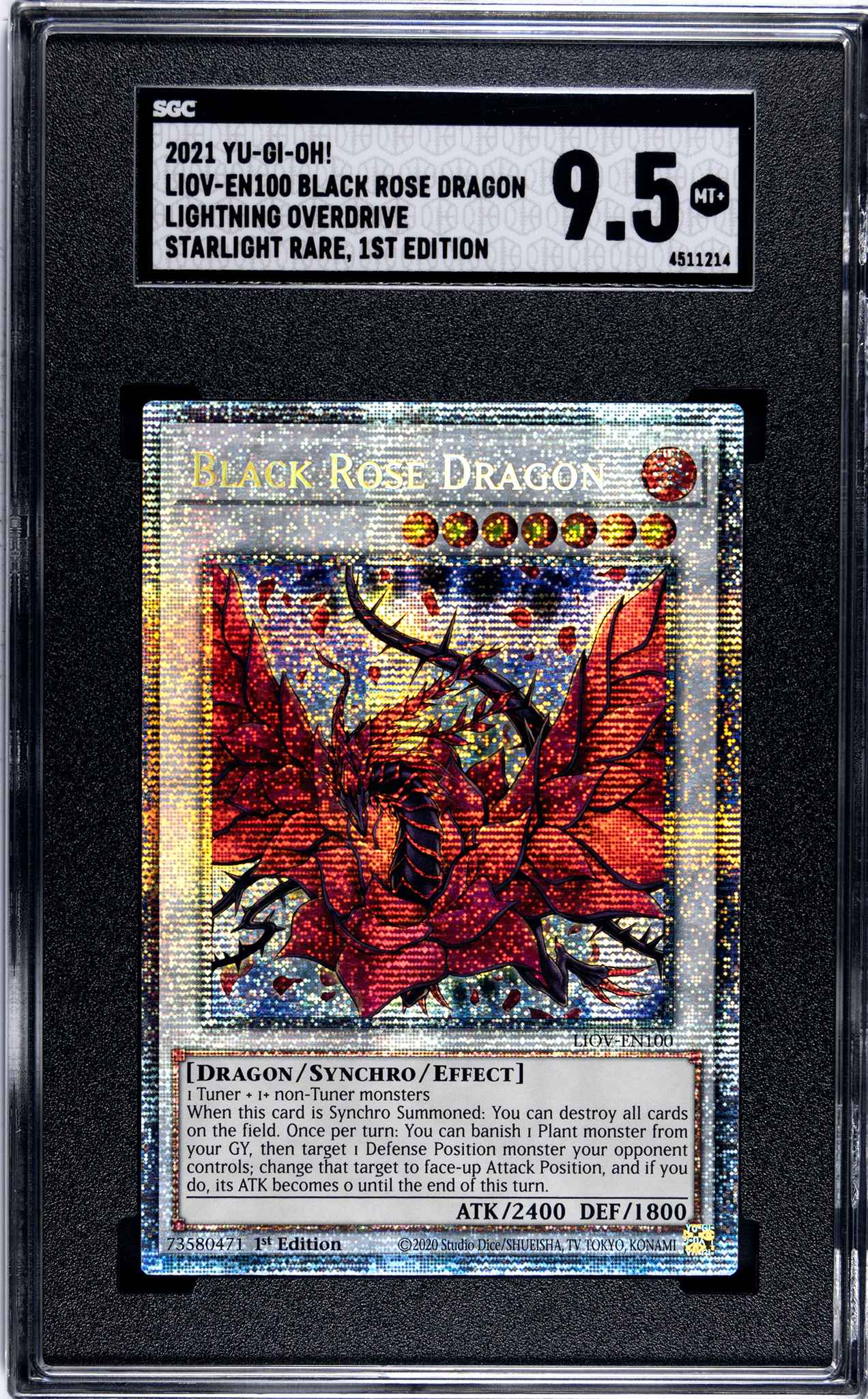 Black Rose Dragon LIOV EN100 Starlight Rare 1st Edition Yugioh 