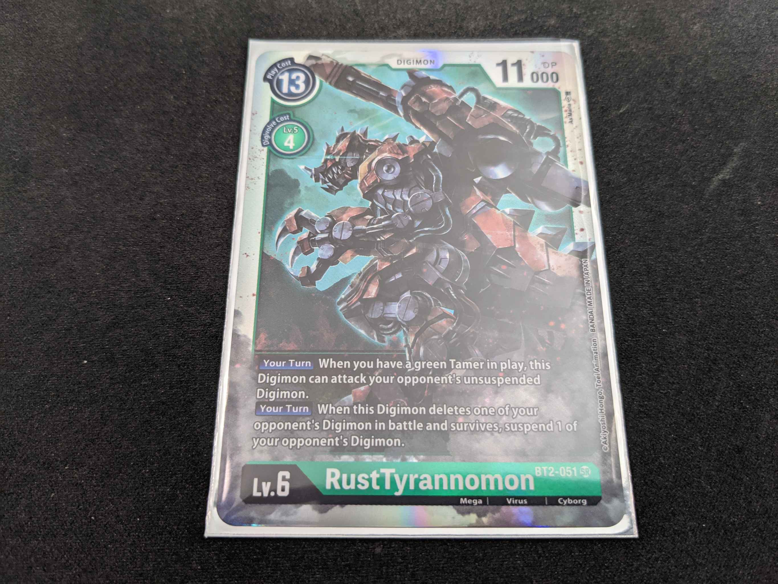 Sr RustTyrannomon BT2-051 EN/Super Rare Digimon Card Game 