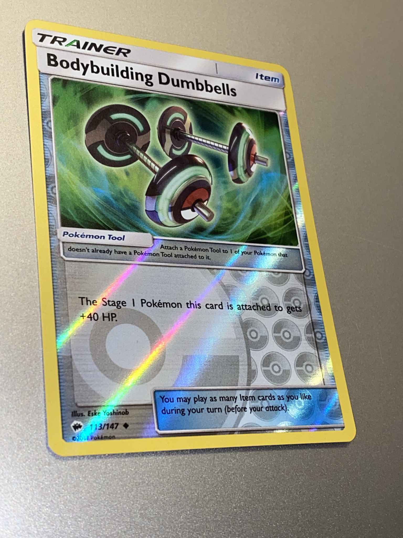 bodybuilding dumbbells pokemon card