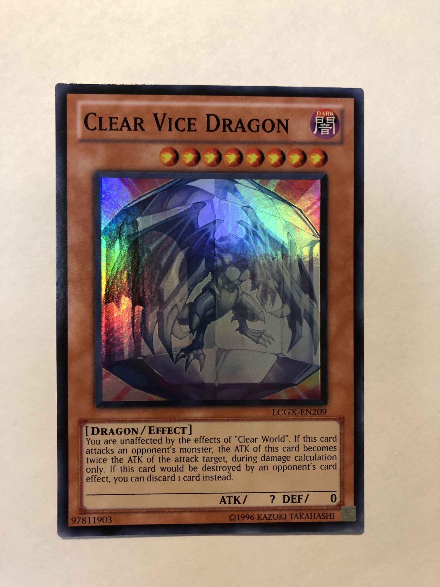 Super Rare Mint Clear Vice Dragon Yugioh LCGX-EN209
