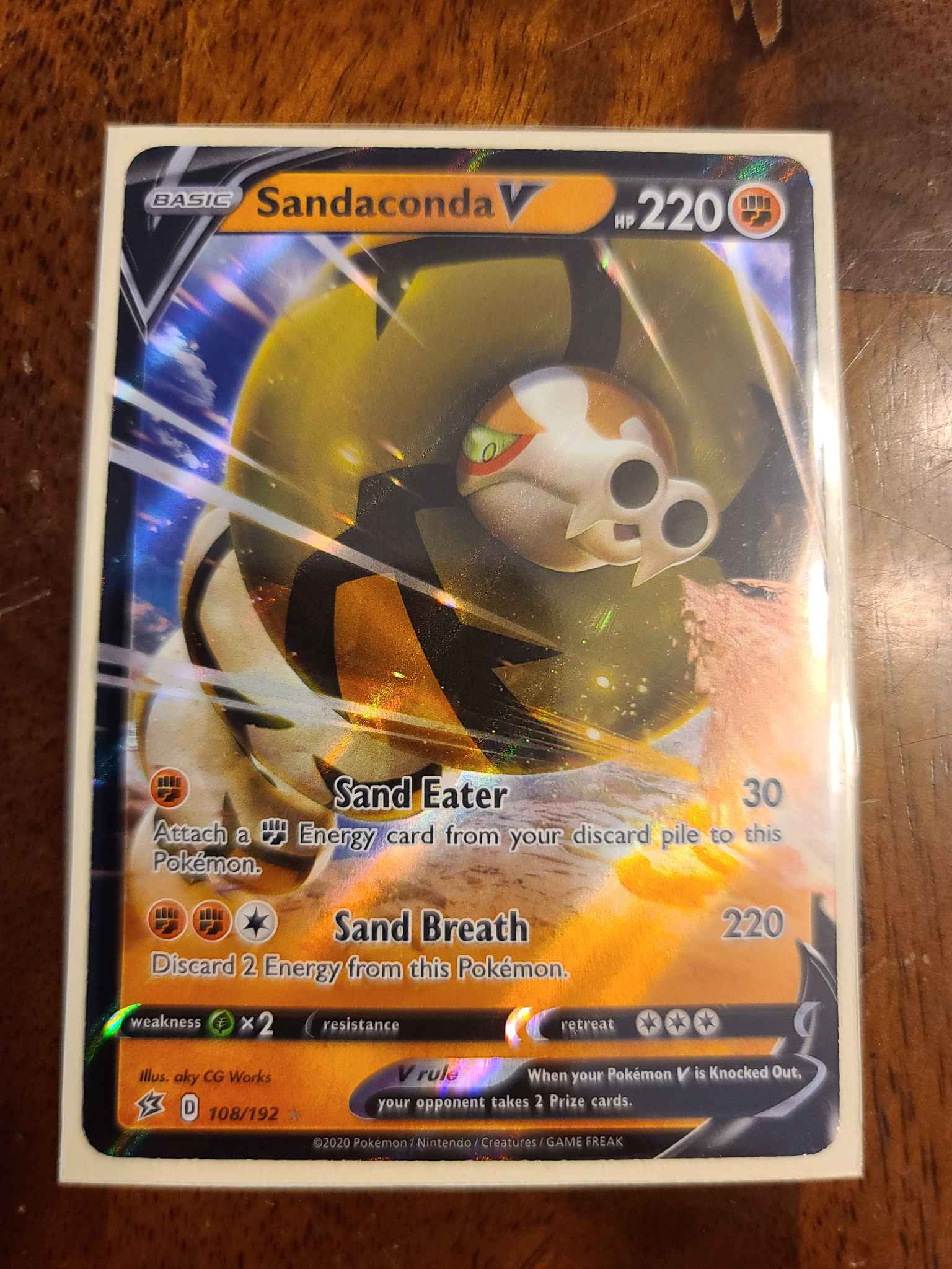 Sandaconda V 108/192 ULTRA RARE Holo Rebel Clash Pokemon Card TCG