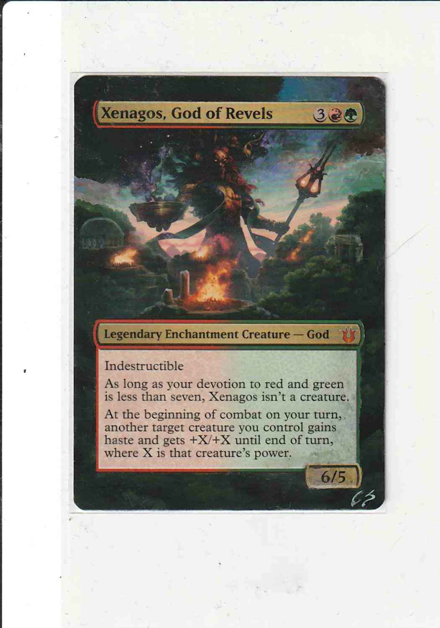 Xenagos God Of Revels Borderless Hand Painted Mtg Alter Xenagos God Of Revels Born Of The Gods Magic The Gathering