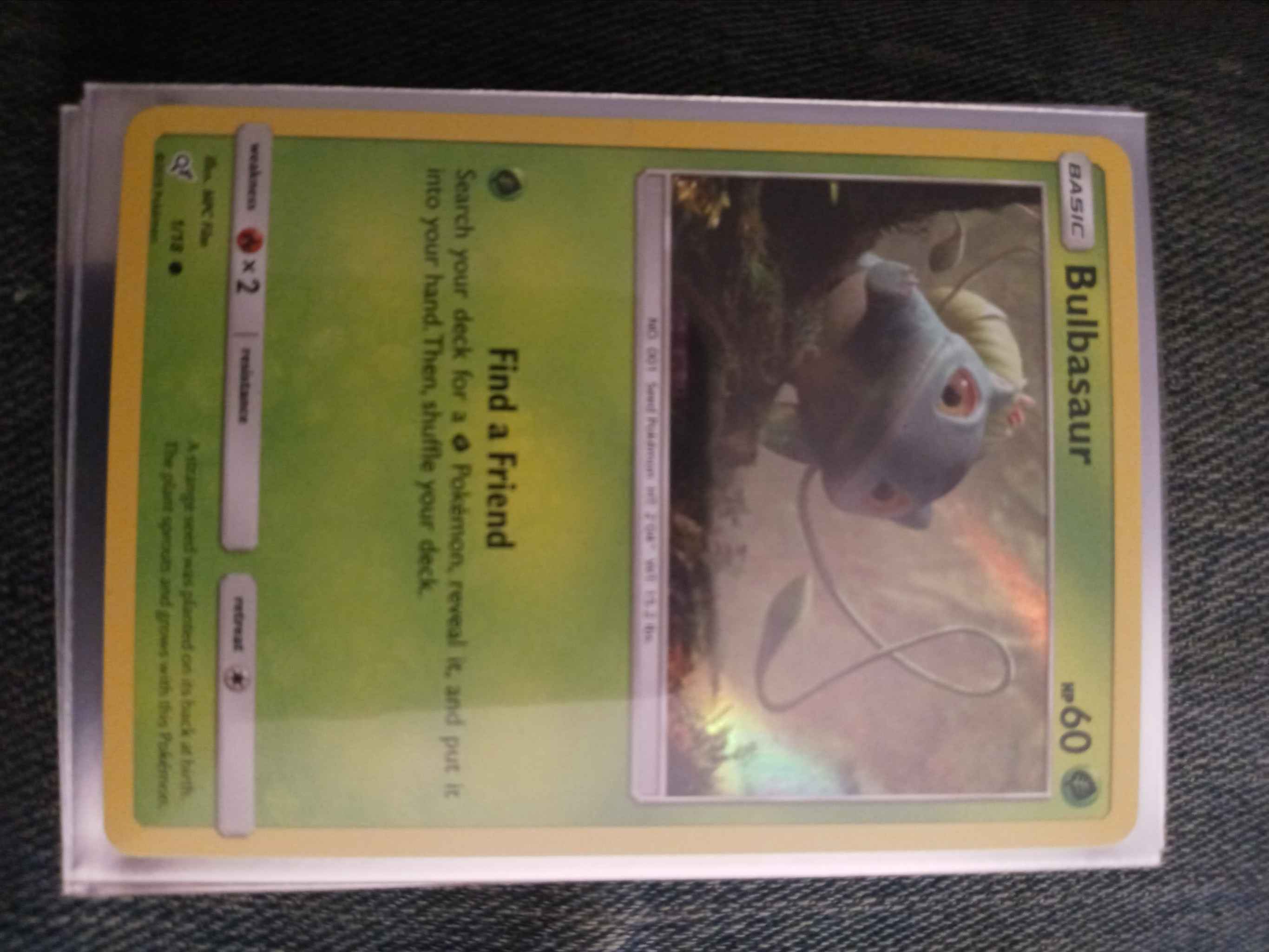 1/18 Pokemon TCG Detective Pikachu Common Holo Foil Card Bulbasaur