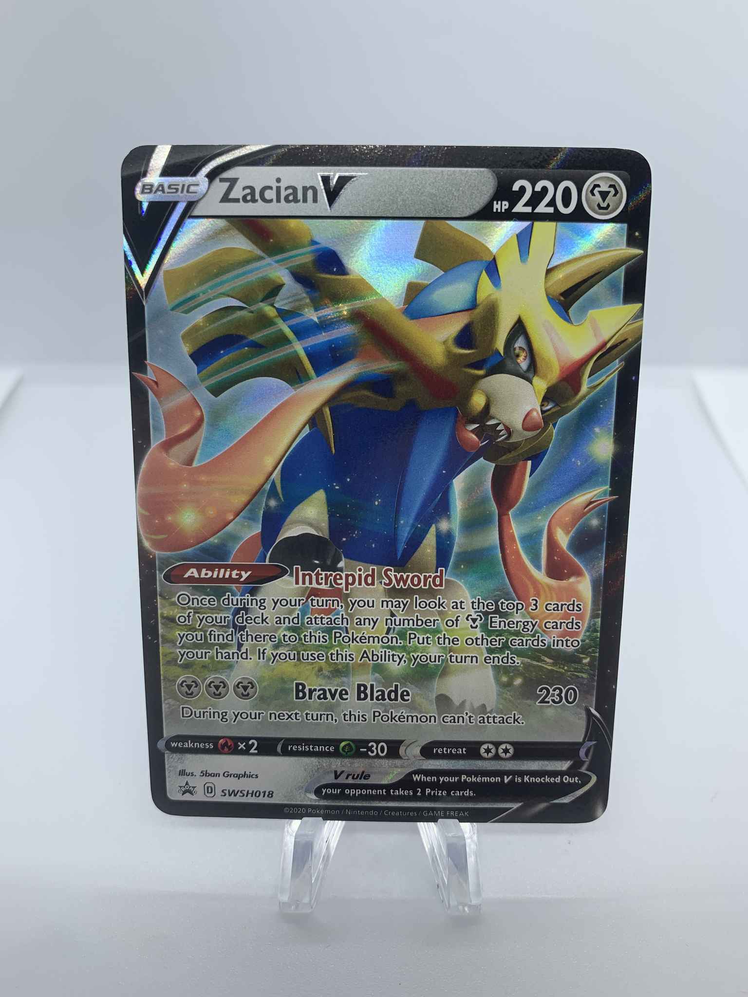 Pokemon Card TCG Sword and Shield Promo Card Zacian V SWSH018 Pokémon ...