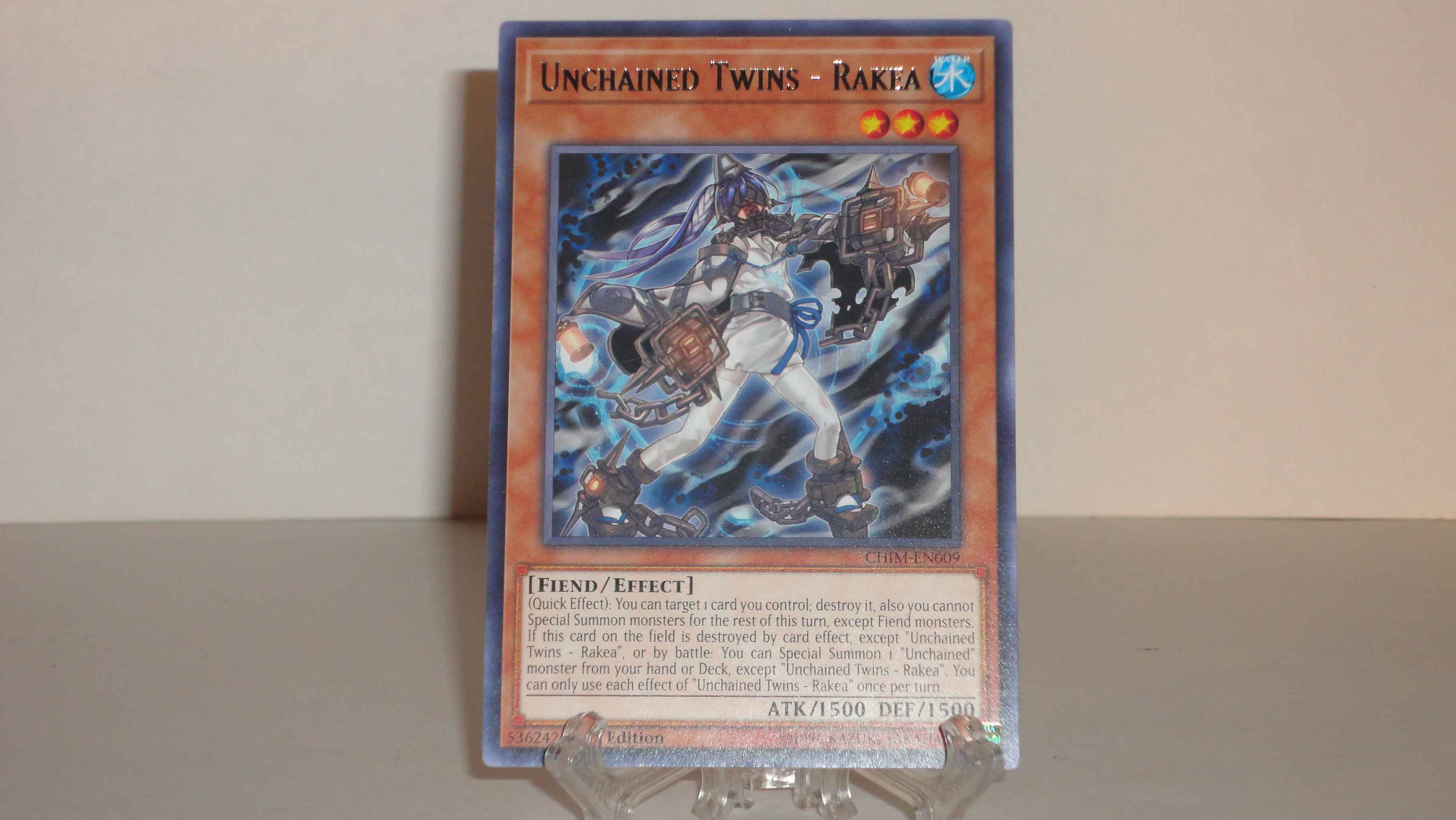 CHIM-EN009 Unchained Twins Rakea Rare 1st Edition Mint YuGiOh Card 