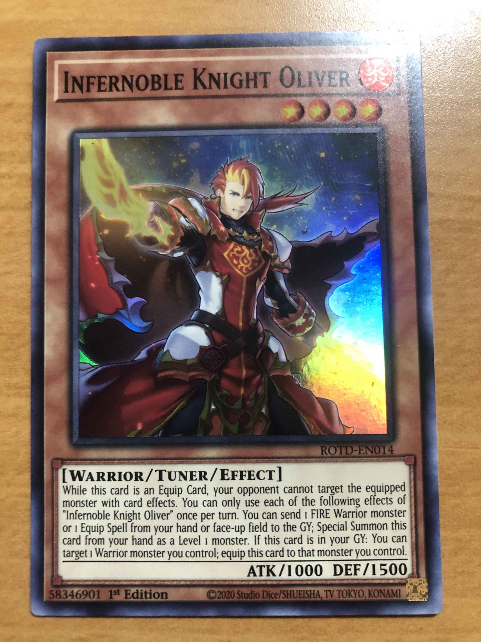 ROTD-EN014 Super Rare 1st Edition NM/Mint Infernoble Knight Oliver x1 Yu-Gi-Oh 