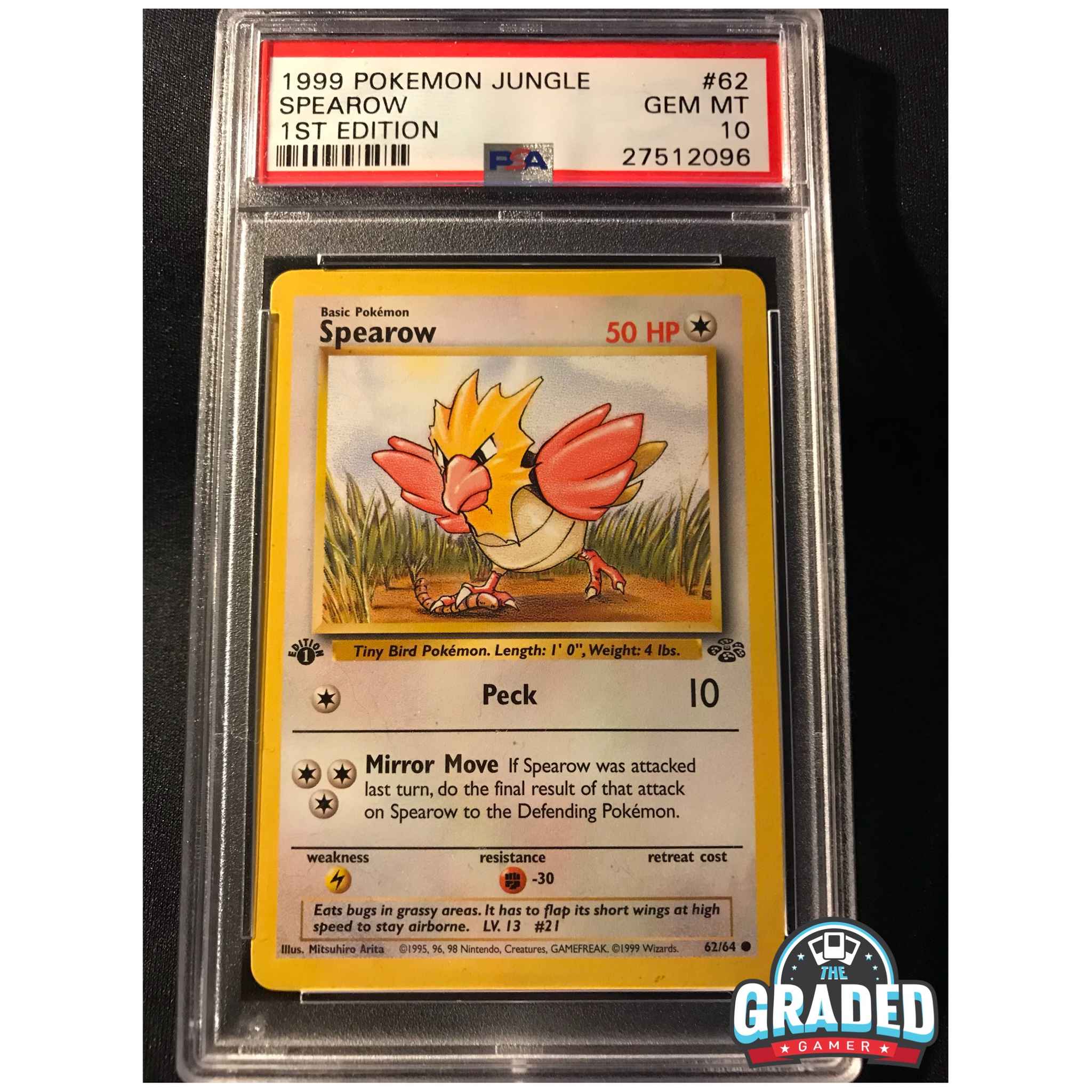 Common NM 1st Edition- 62/64 SPEAROW English Pokémon card Jungle CSA