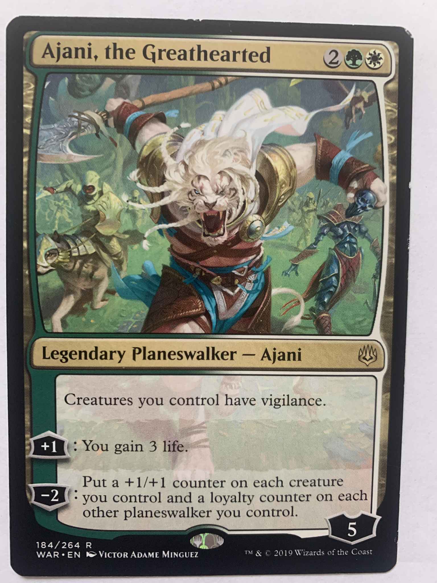 Stained Glass Foil Promo Near Mint MTG 1X Ajani NEW The Greathearted 