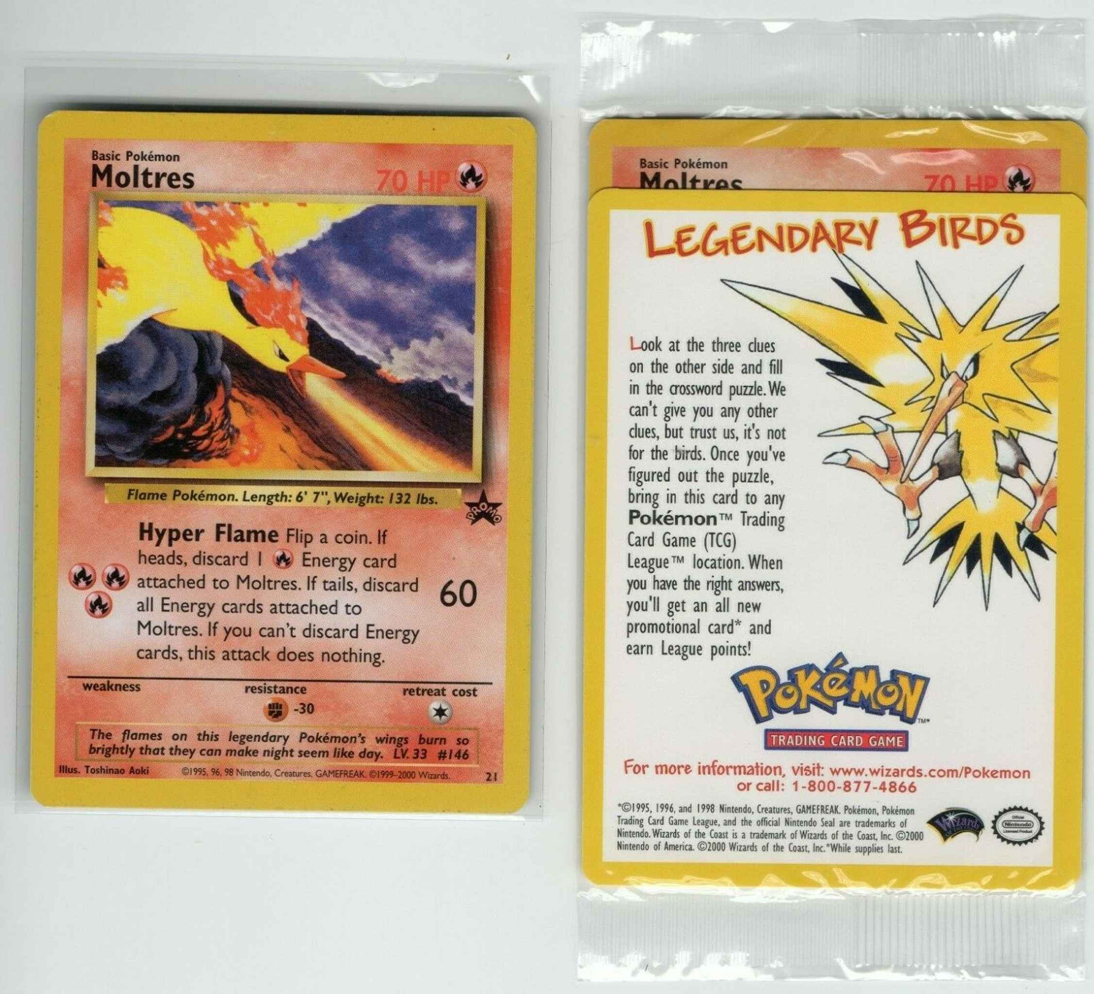 Sealed Pokemon 2000 Legendary Birds Promo Card Articuno Moltres Zapdos 