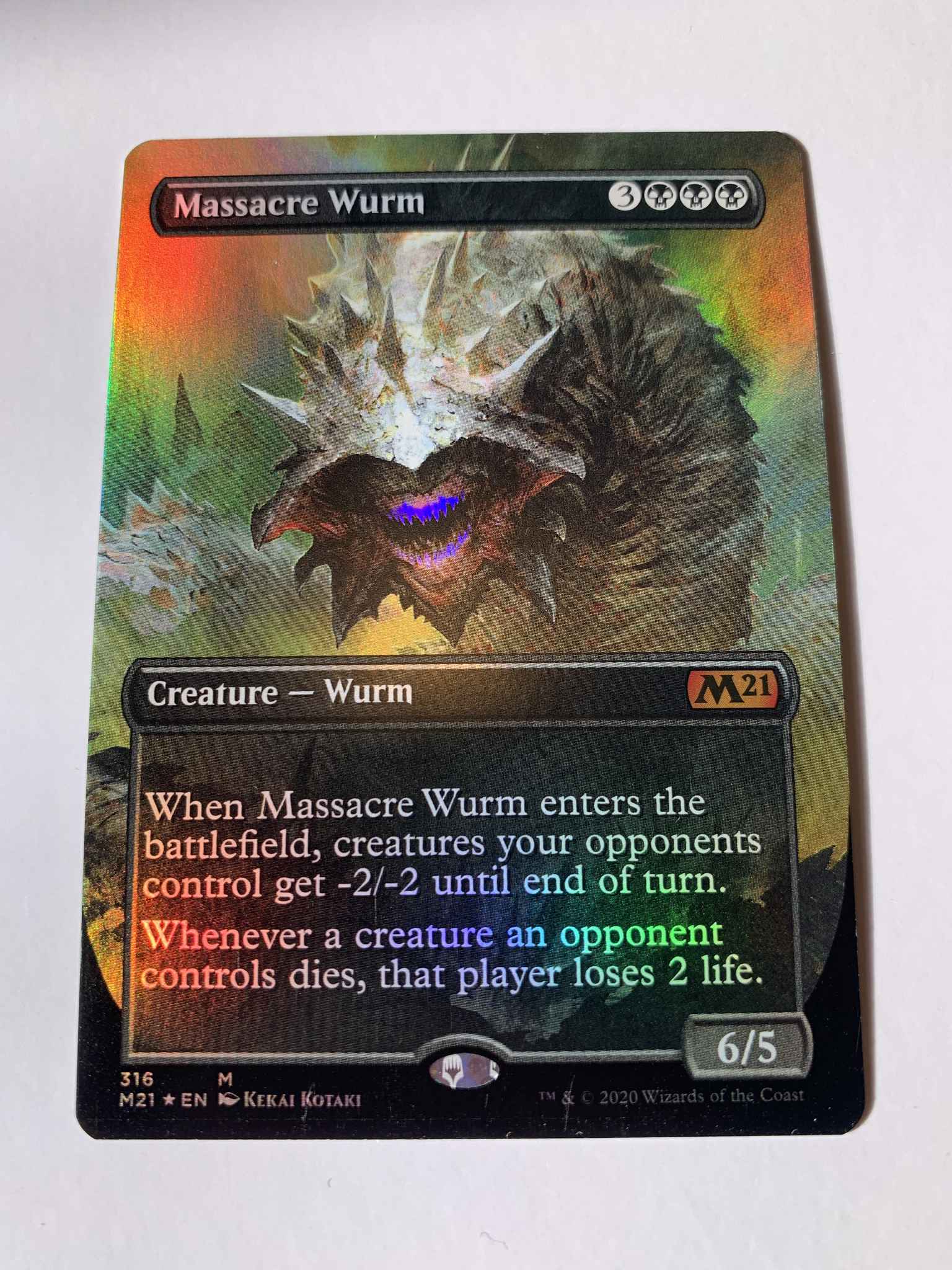 Massacre Wurm 316 Alternate Art Borderless Foil Near Mint Magic 2021 
