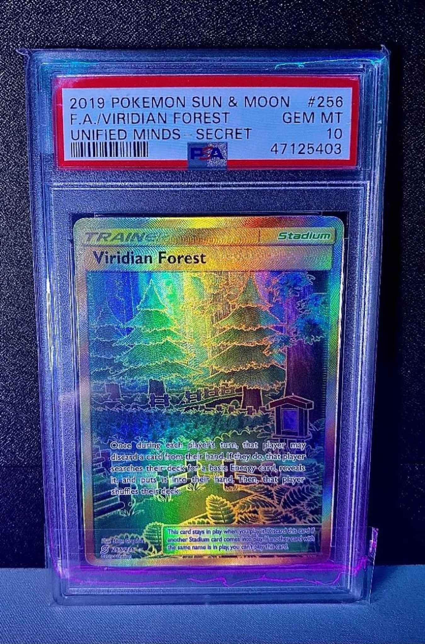 Psa 10 Viridian Forest Secret Rare 256 236 Viridian Forest Secret Sm Unified Minds Pokemon