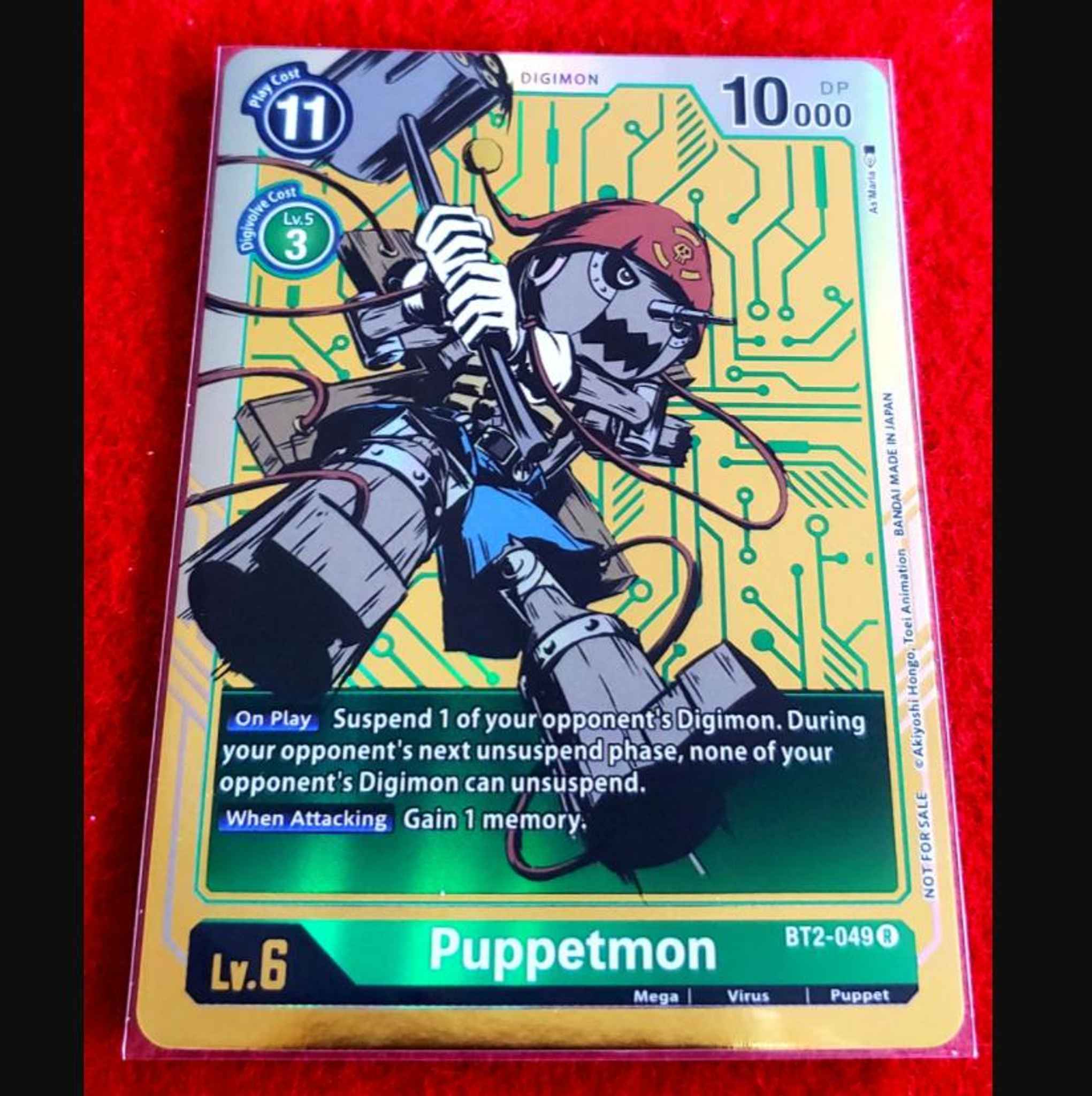 Booster to Sleeve Digimon TCG Puppetmon BT2-049 Rare 