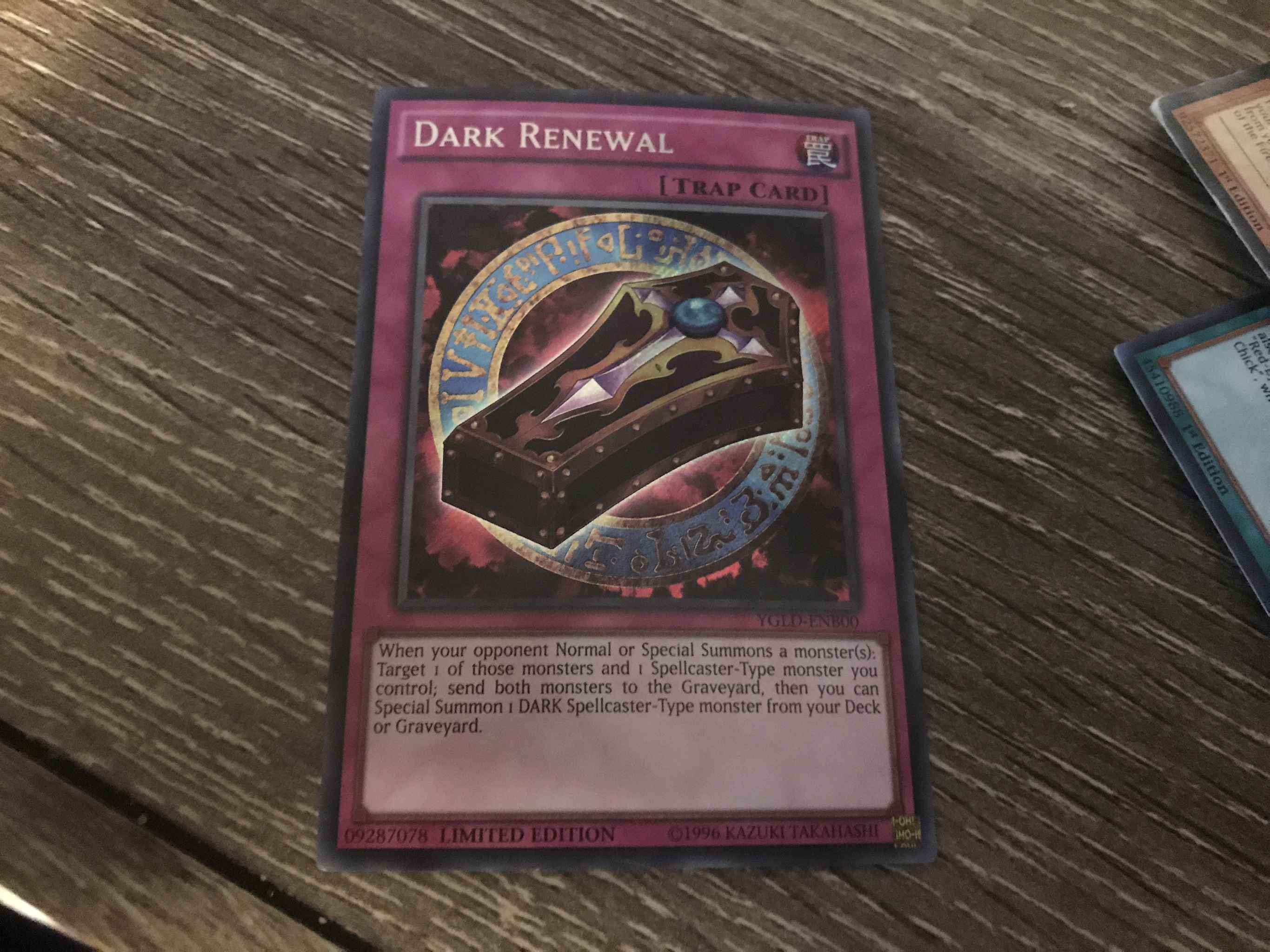 Dark Renewal YGLD-ENB00 1st  YUGIOH Secret Rare Trap Cards 