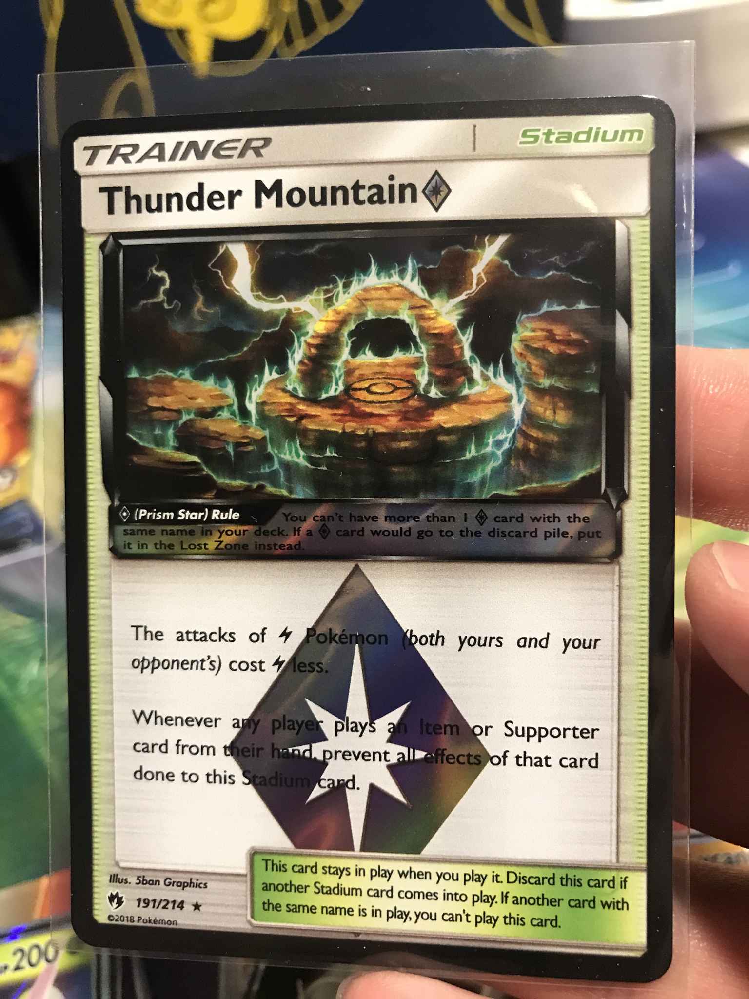 4x Thunder Mountain NM/M Prism Star Pokemon- SM8 Lost Thunder - 191/214 