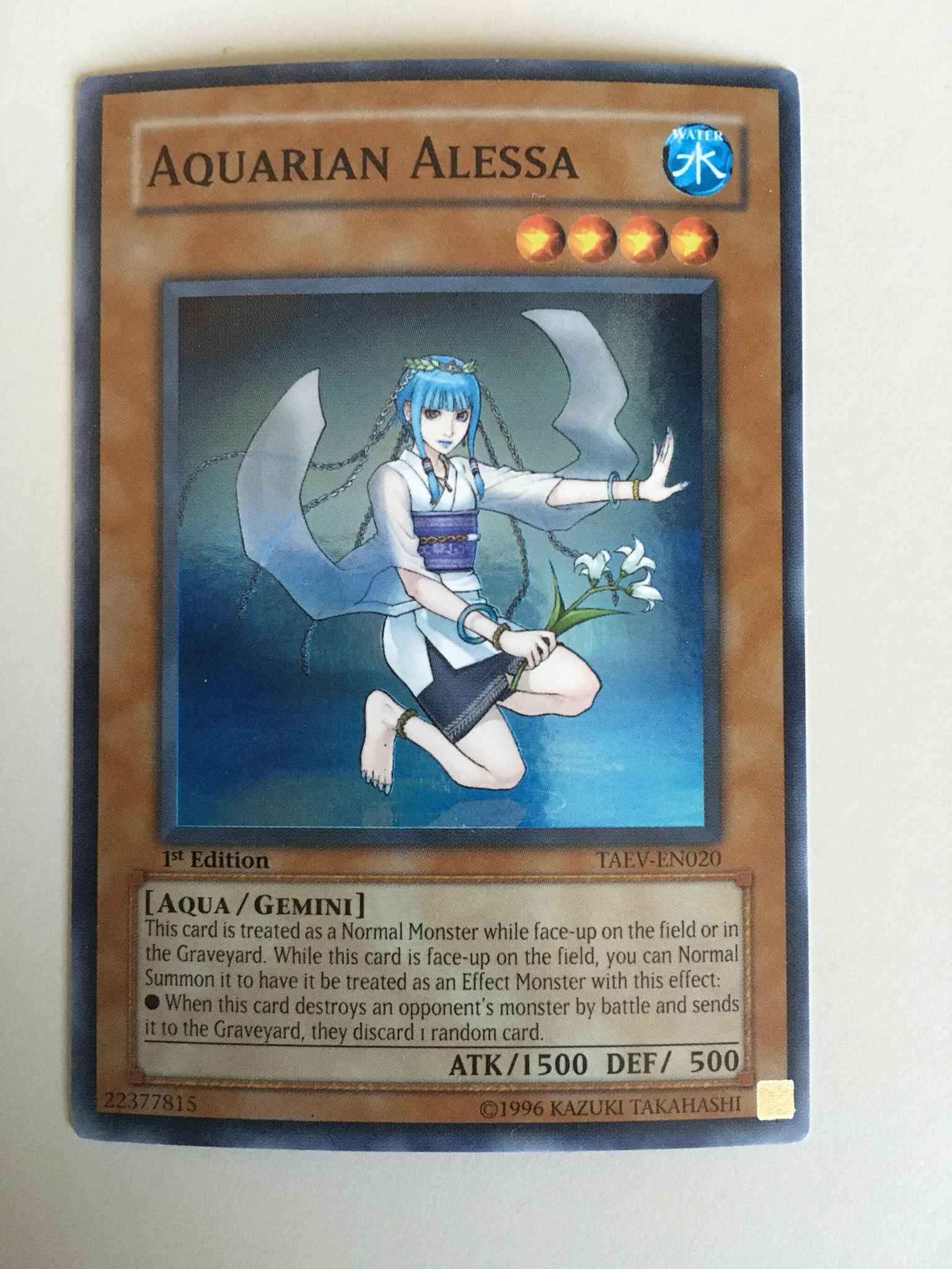 TAEV-EN020 Aquarian Alessa Super Rare 1st Edition Mint YuGiOh Card