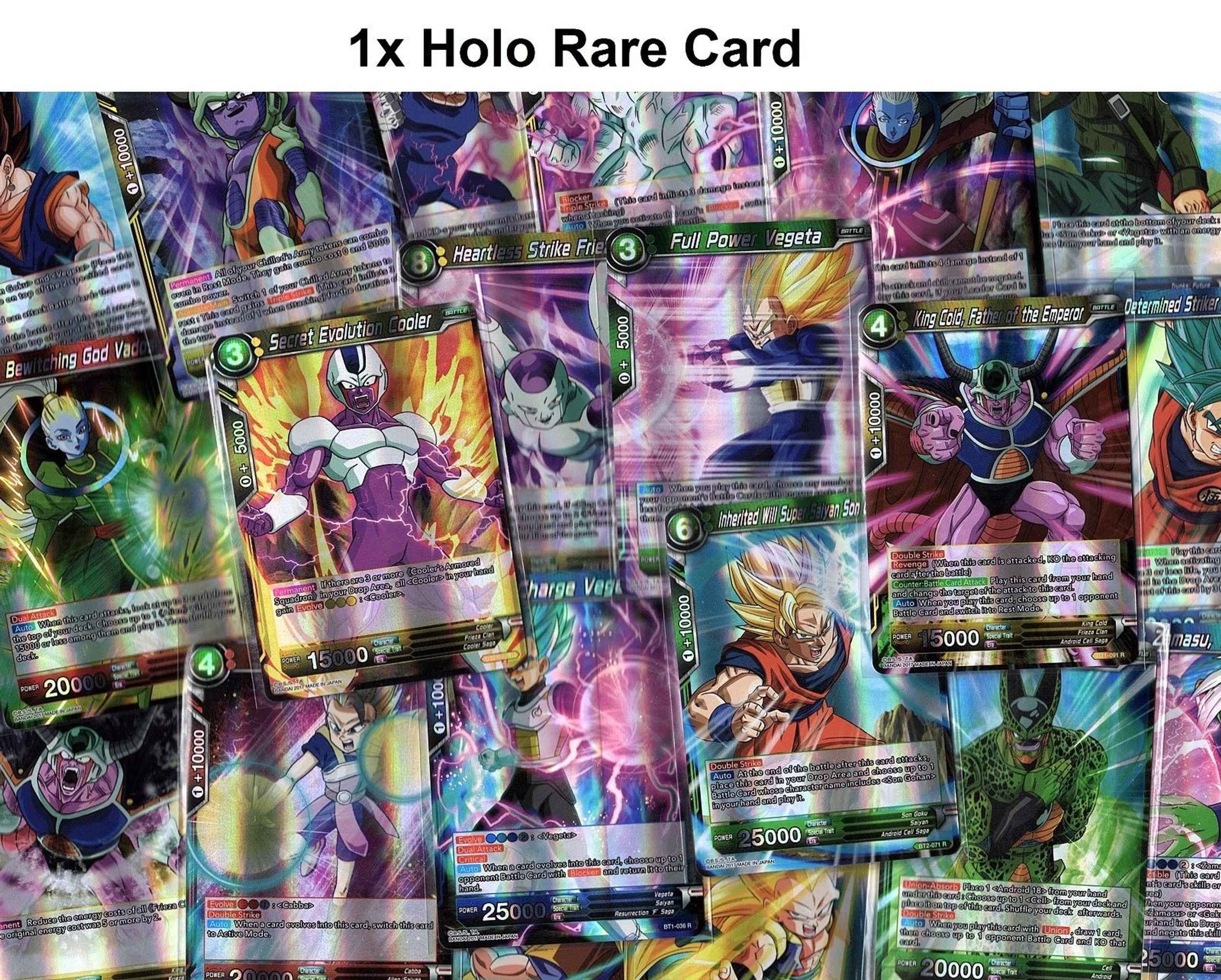 Random From Every Series 100 Dragon Ball Super TCG Cards Lot with 1 Rare Holo 