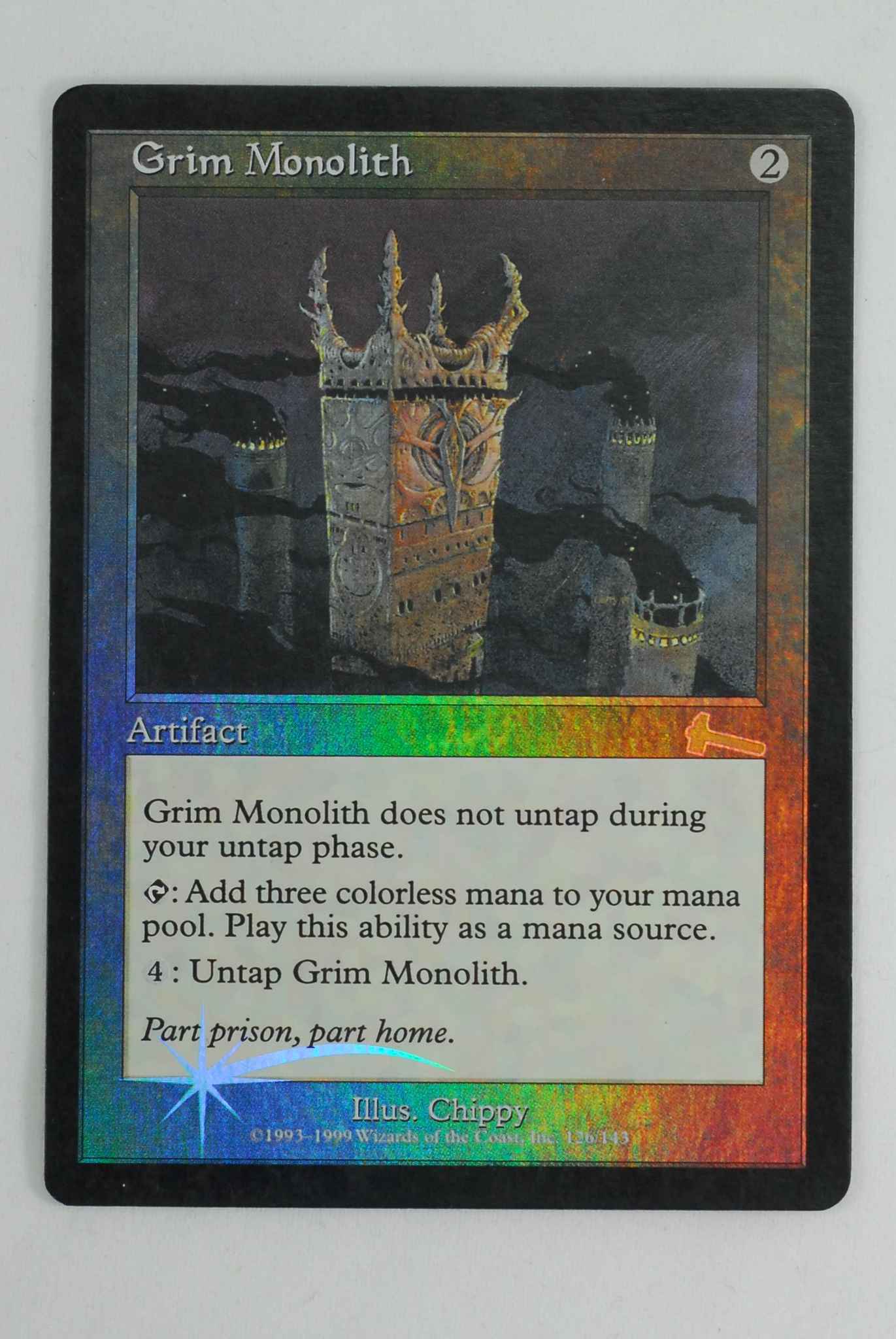 foil grim monolith002 with shuffle creases and border wear grim monolith urza s legacy magic the gathering online gaming store for cards miniatures singles packs booster boxes grim monolith