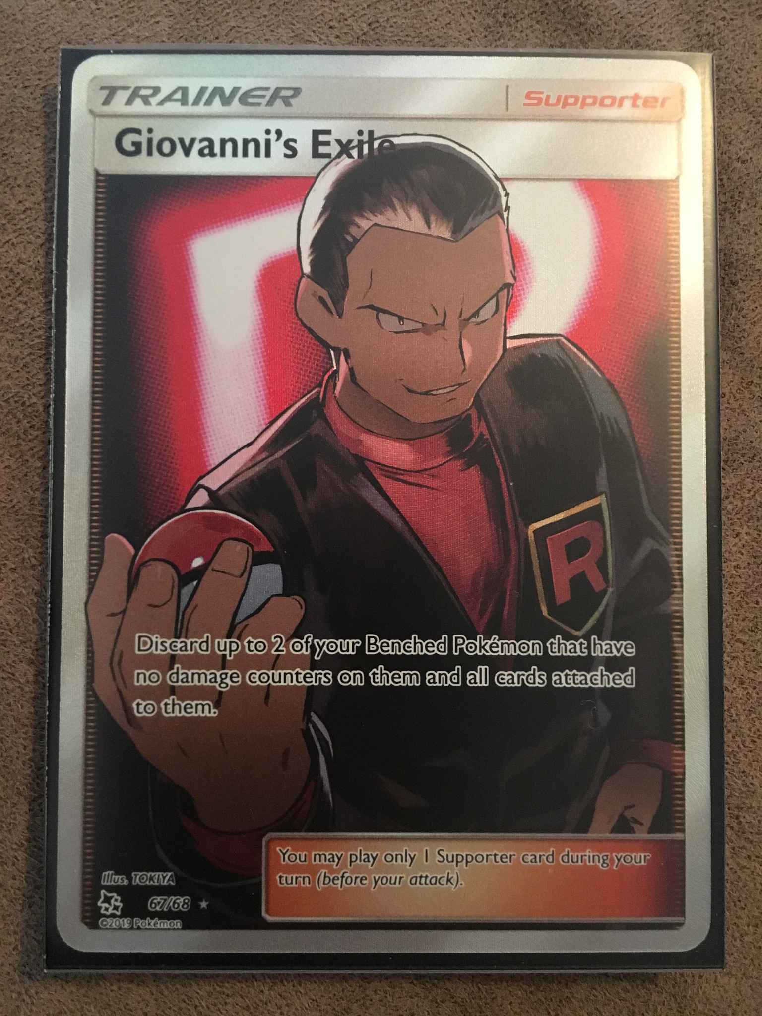 Pokemon Hidden Fates Giovanni's Exile 67/68 Full Art Ultra Rare Card Pack Fresh 