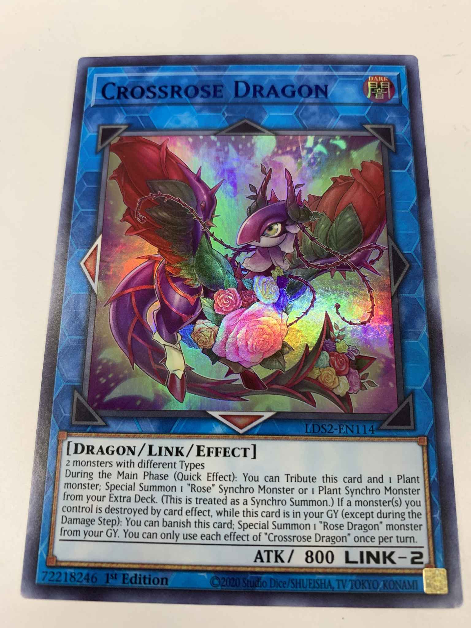 1st NM LDS2-EN114 Crossrose Dragon Purple Ultra Rare