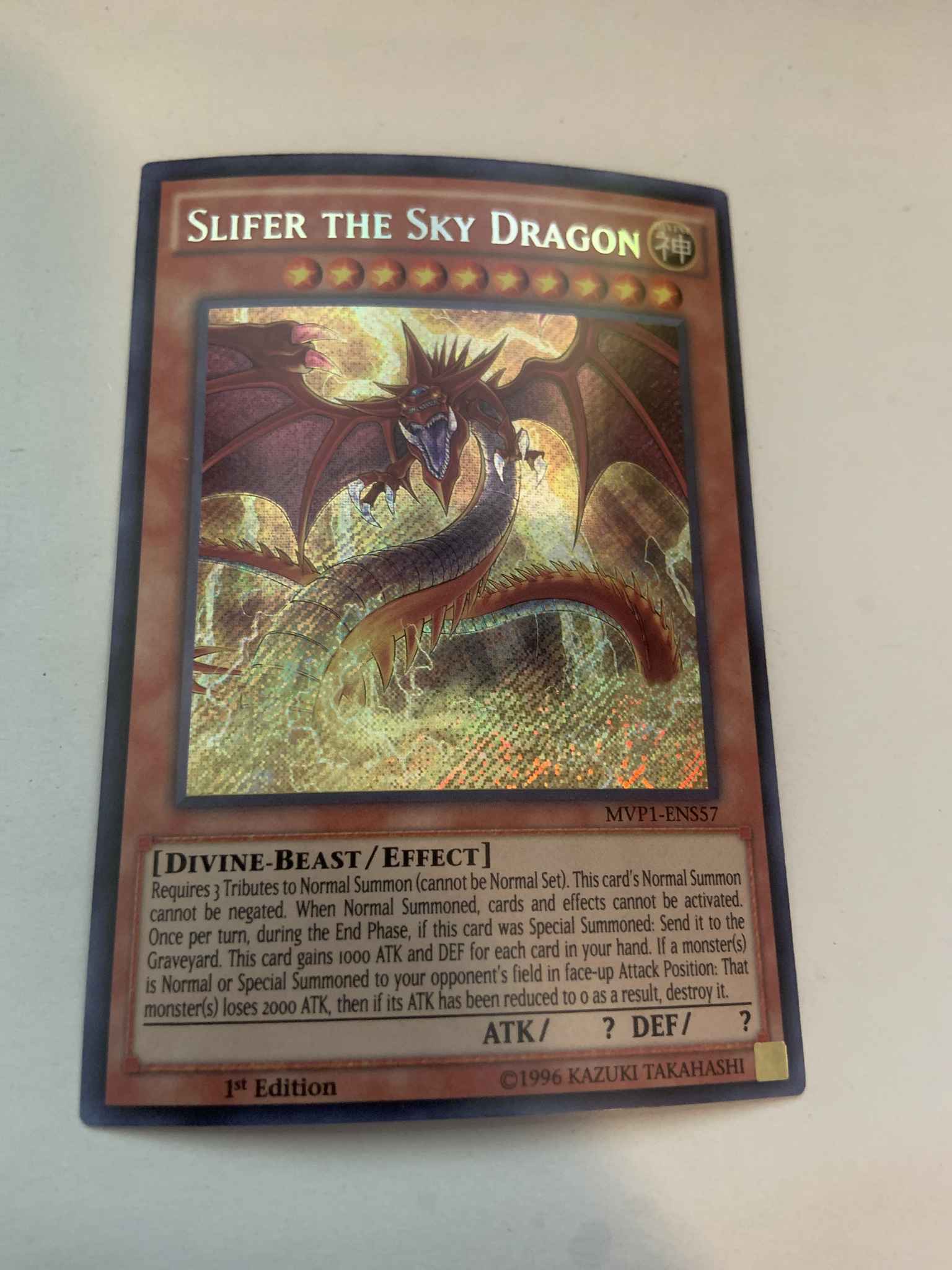 MVP1-ENS57 Secret Rare Slifer the Sky Dragon 1st Edition Yu-Gi-Oh MINT