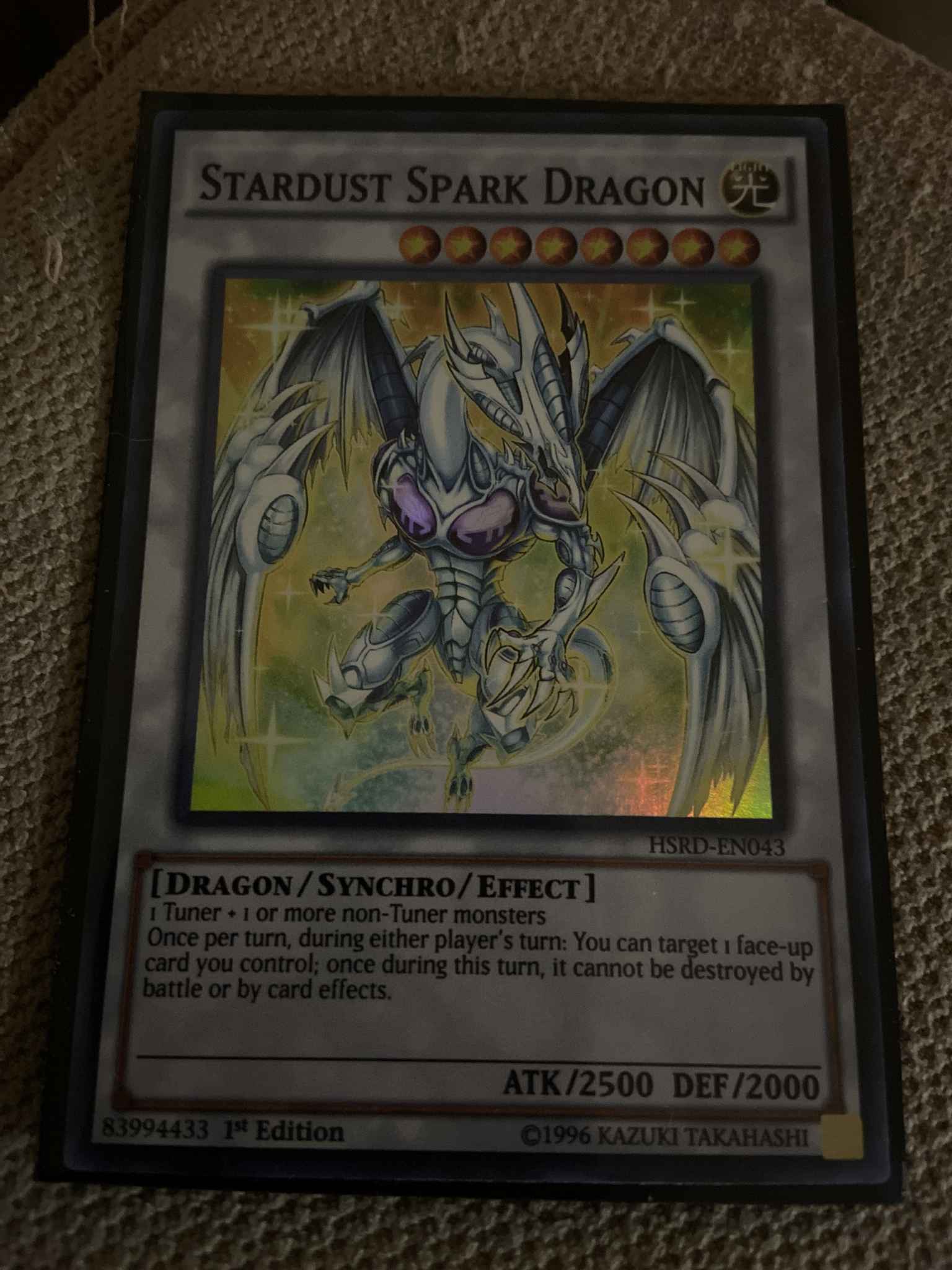Yugioh Stardust Spark Dragon HSRD-EN043 Super Rare 1st Edition 