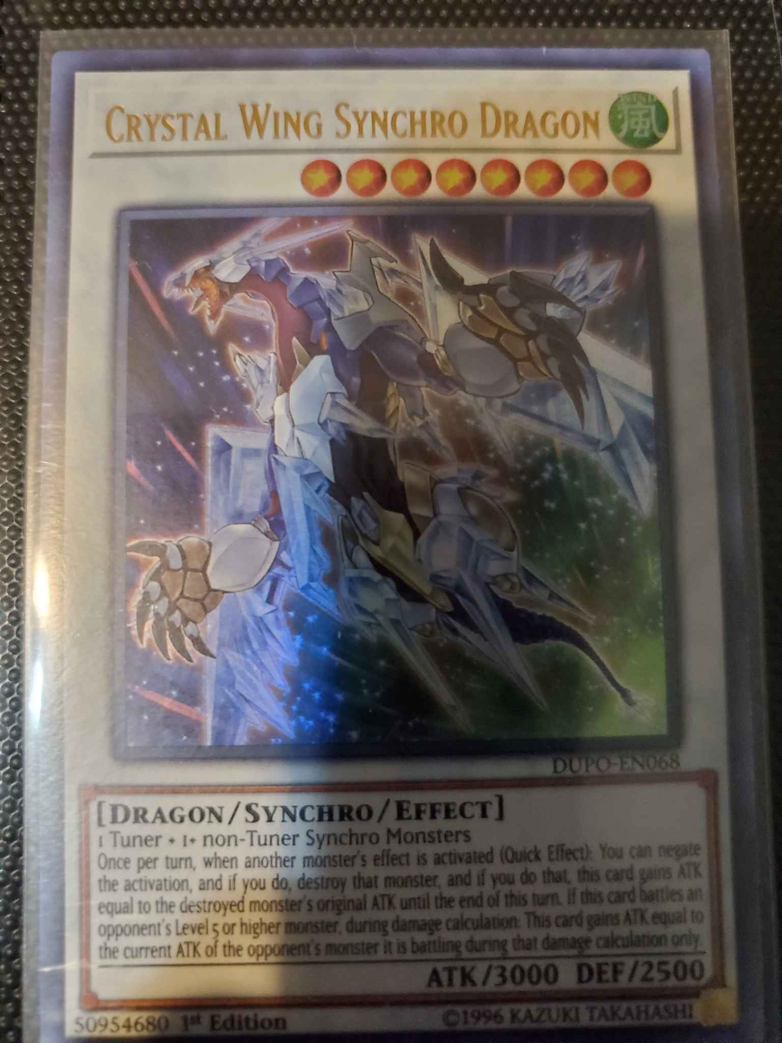 Collectables Yugioh 1 X Crystal Wing Synchro Dragon Dupo En068 Ultra 1st Ed Duel Power Yu Gi Oh Individual Cards Utit Vn