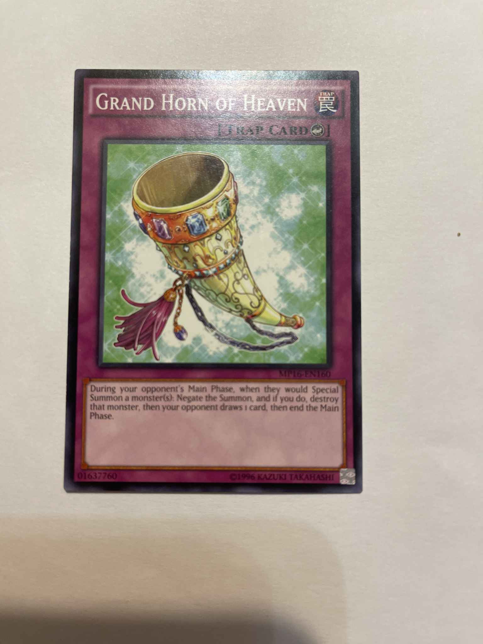 MP16-EN160 1ST EDITION GRAND HORN OF HEAVEN YU-GI-OH CARD 