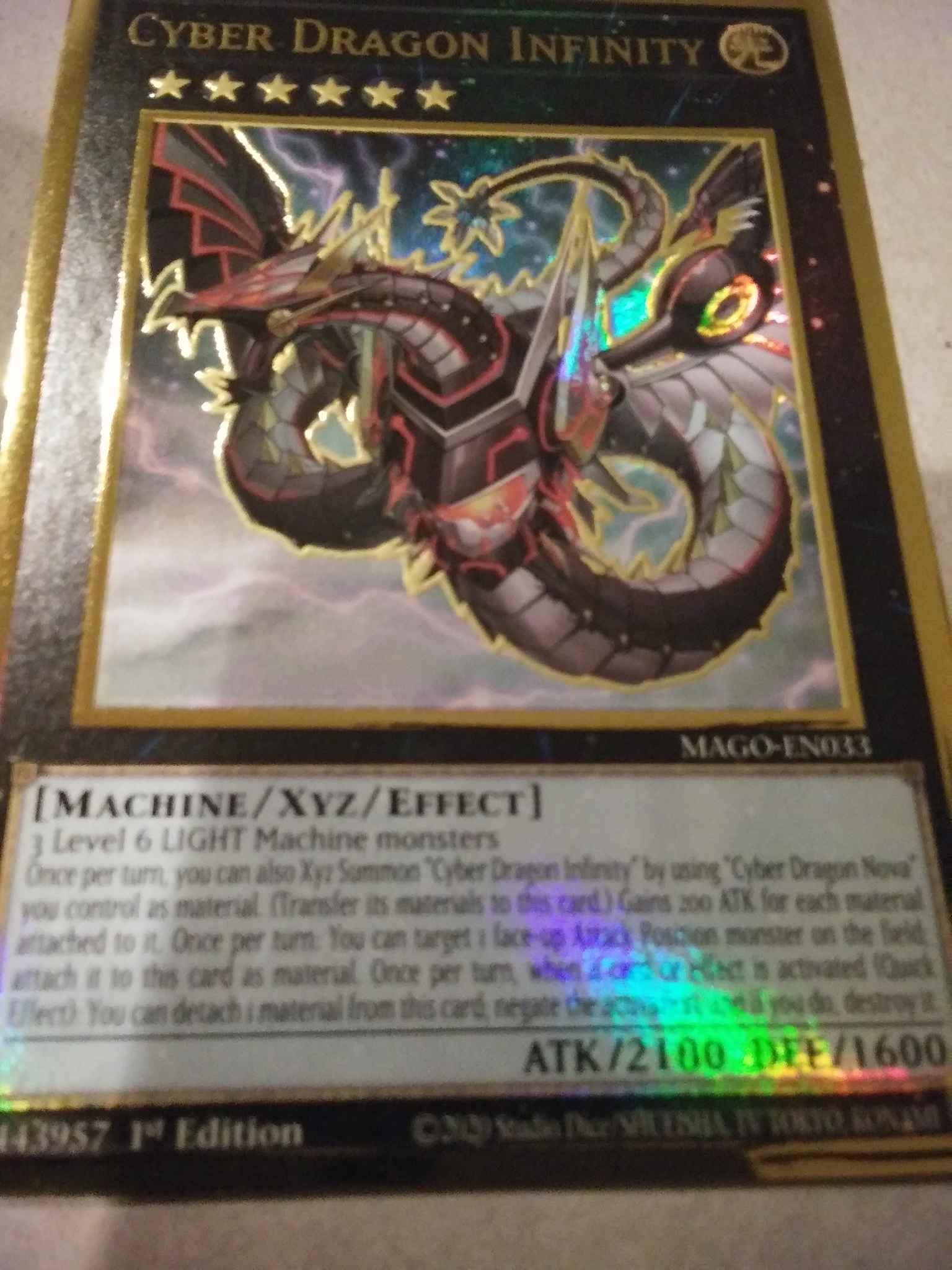 MAGO-EN033 Cyber Dragon Infinity Premium Gold Rare 1st Edition Mint YuGiOh Card 
